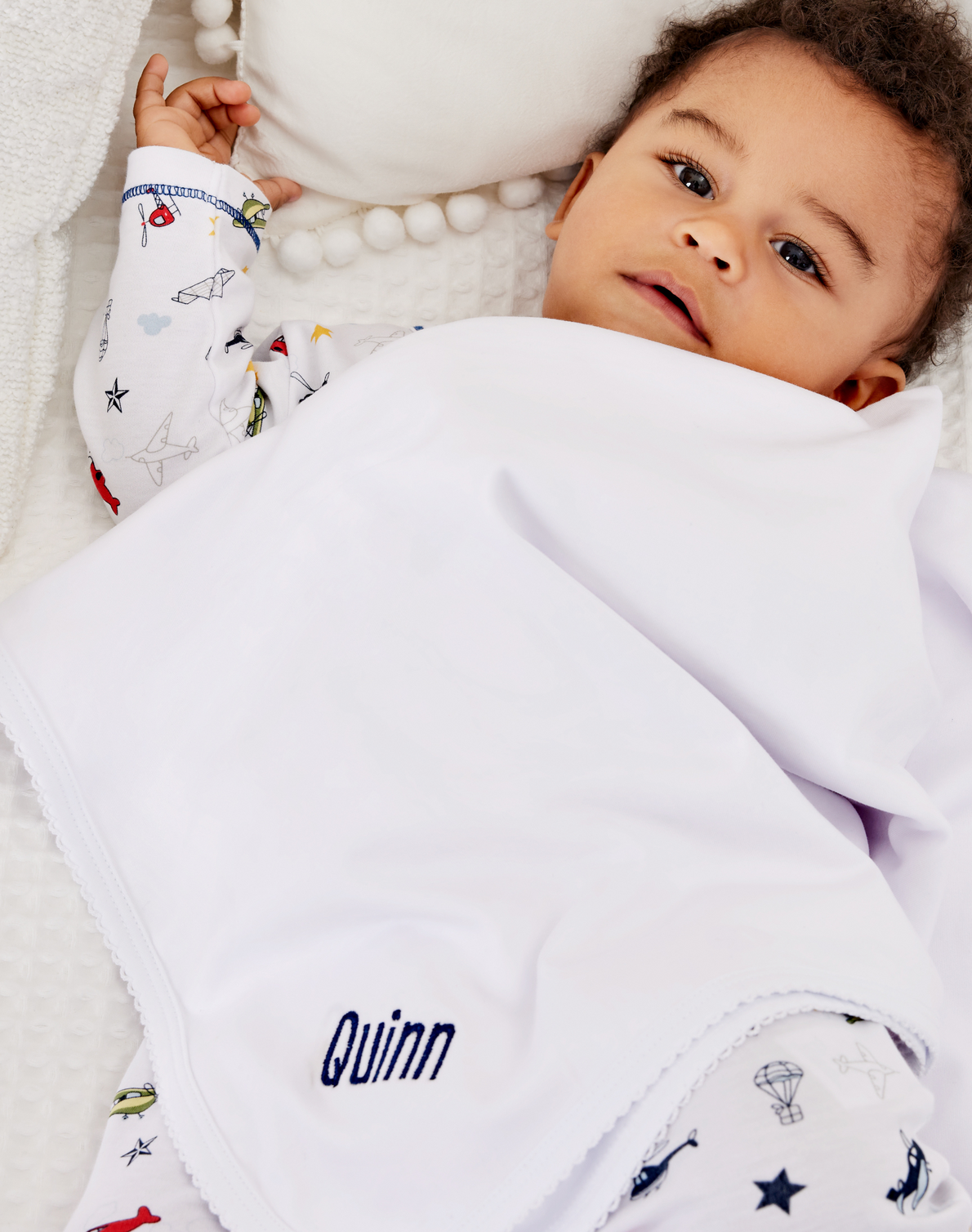 baby white kissy pointele set w/tulle bag main image 1