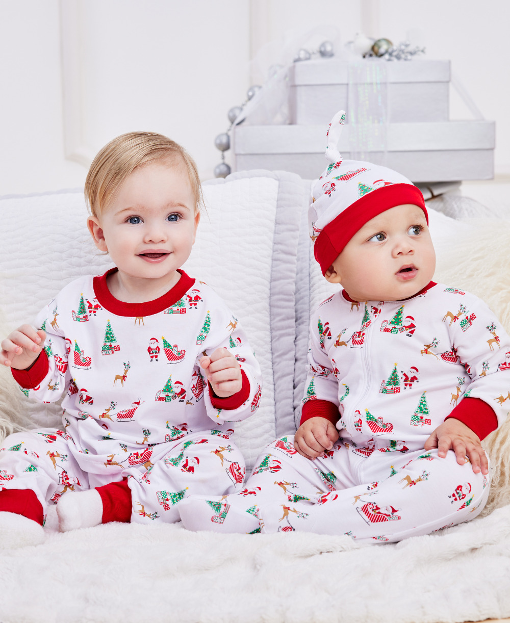 Santa's Sleigh Print Pajama Set - Kissy Kissy
