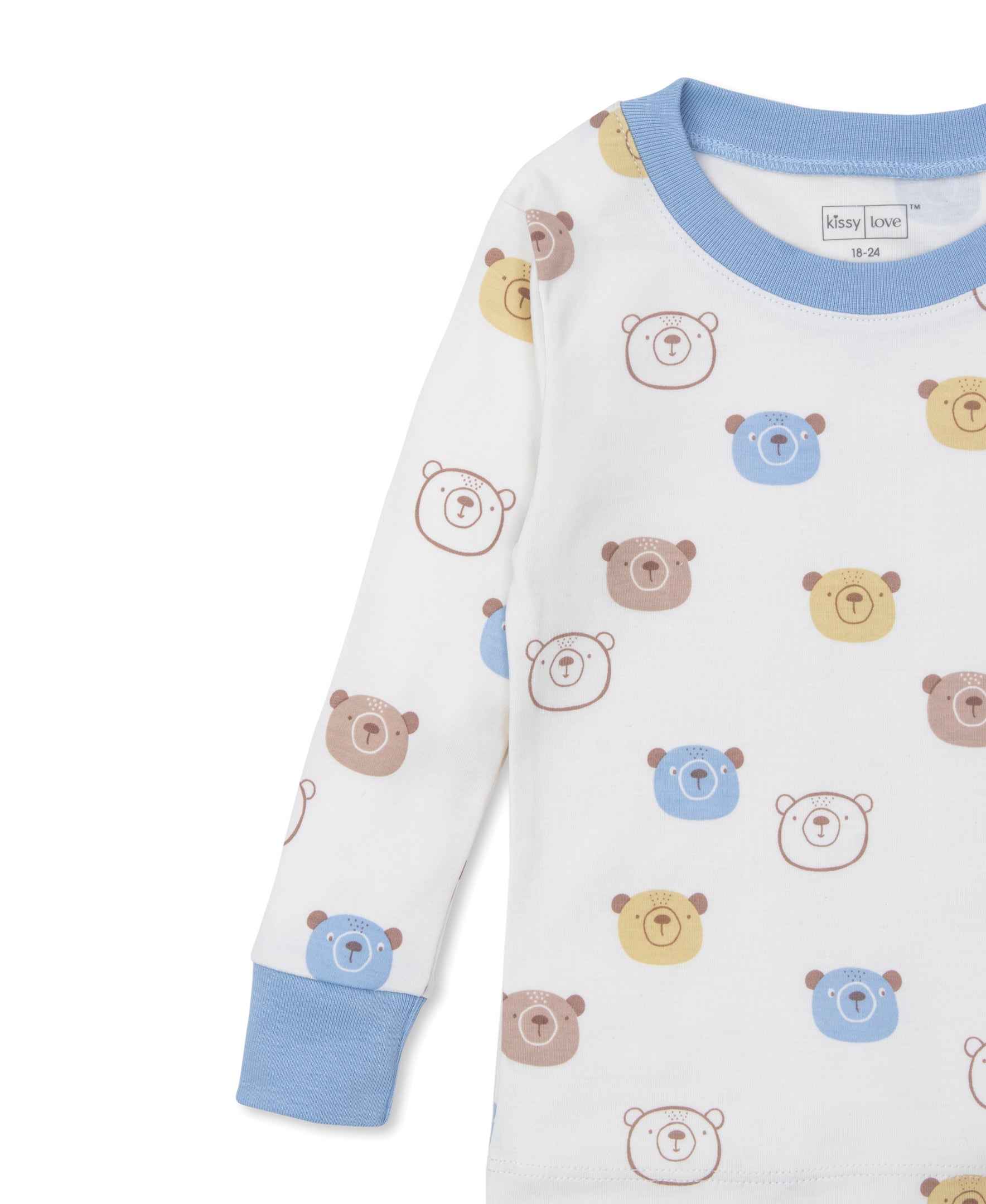 Kissy Love Bear Talk Blue Pajama Set - Kissy Kissy