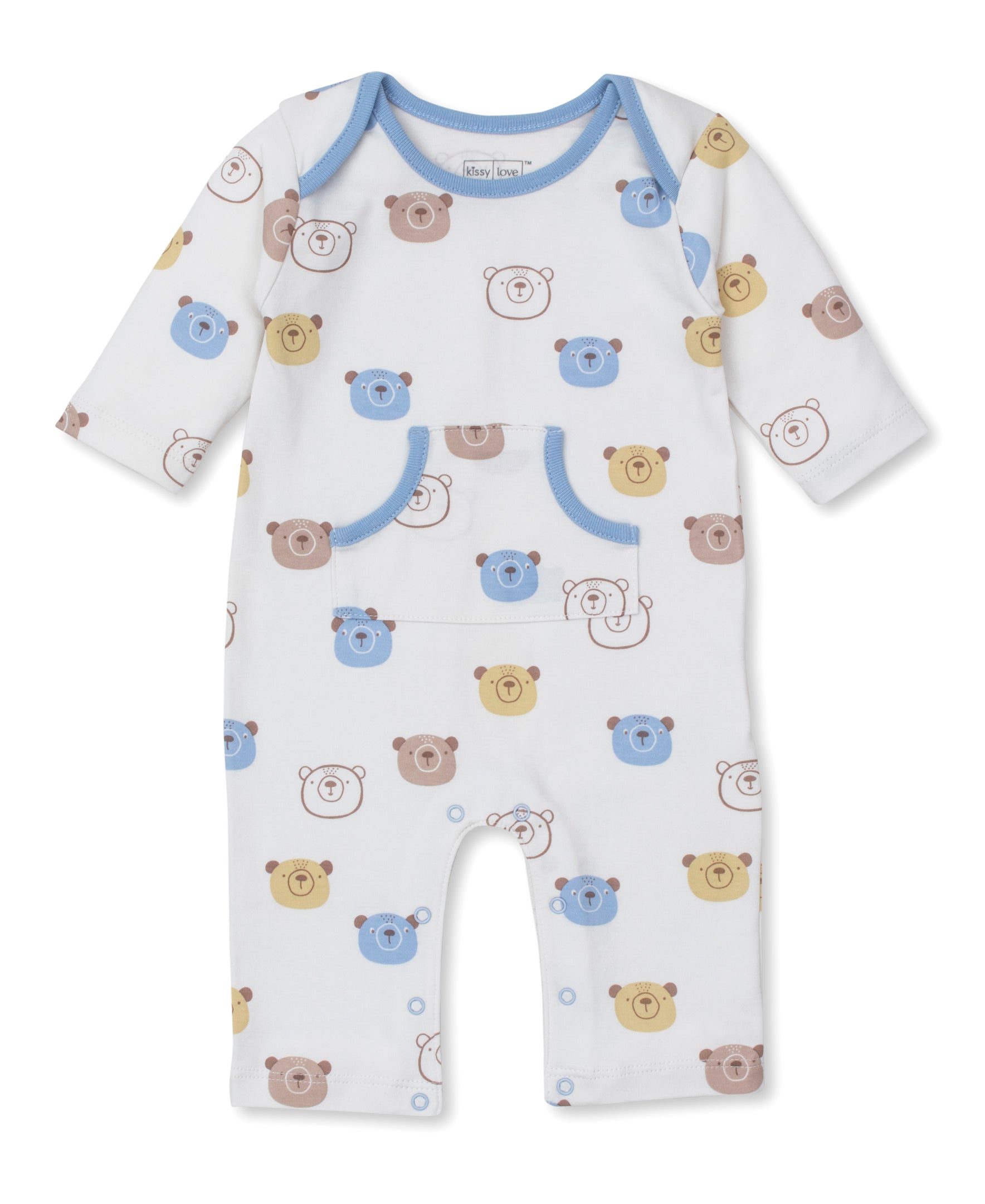 Kissy Love Bear Talk Blue Playsuit - Kissy Kissy