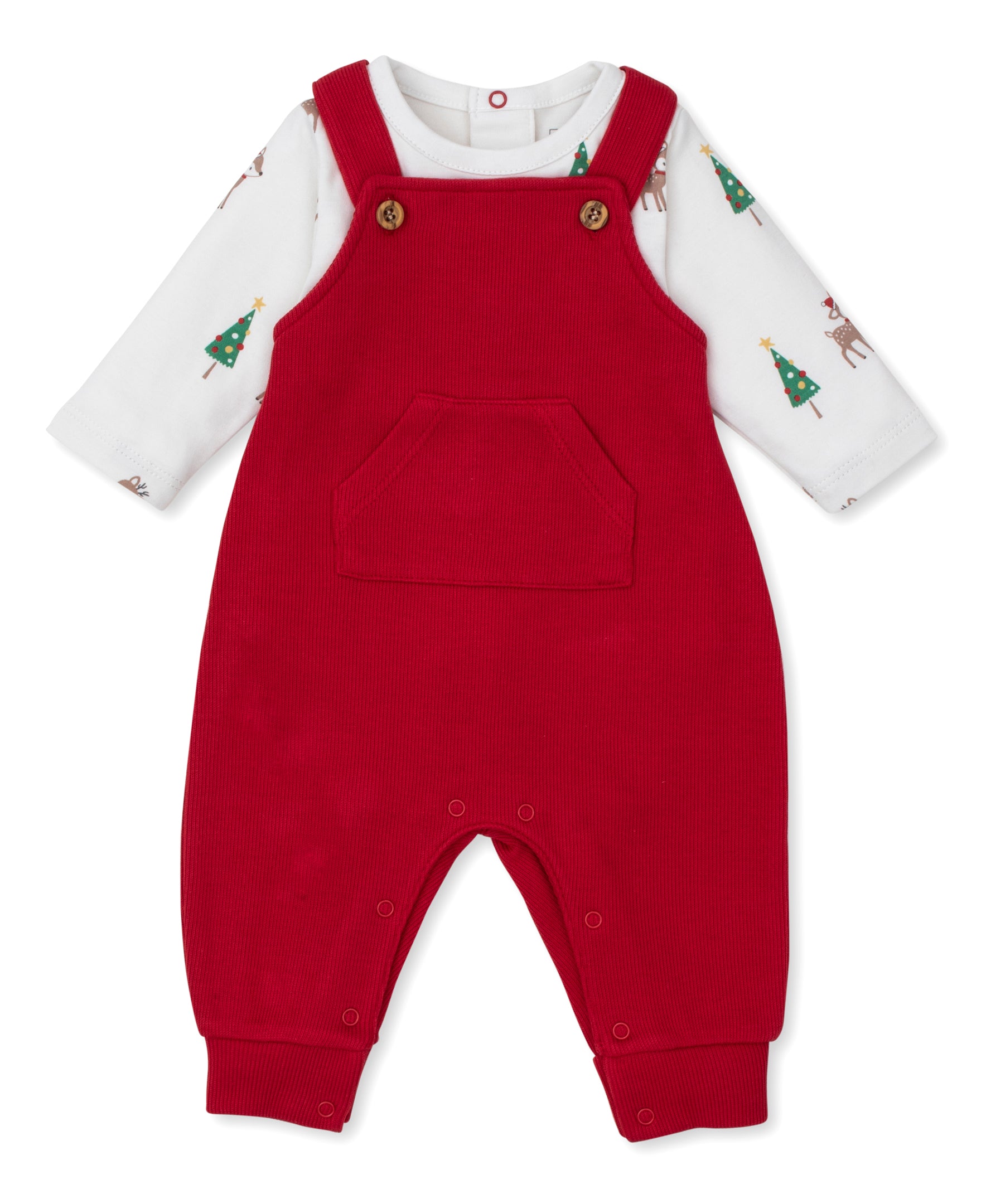 Kissy Love Christmas Deer Cheer Overall Set - Kissy Kissy