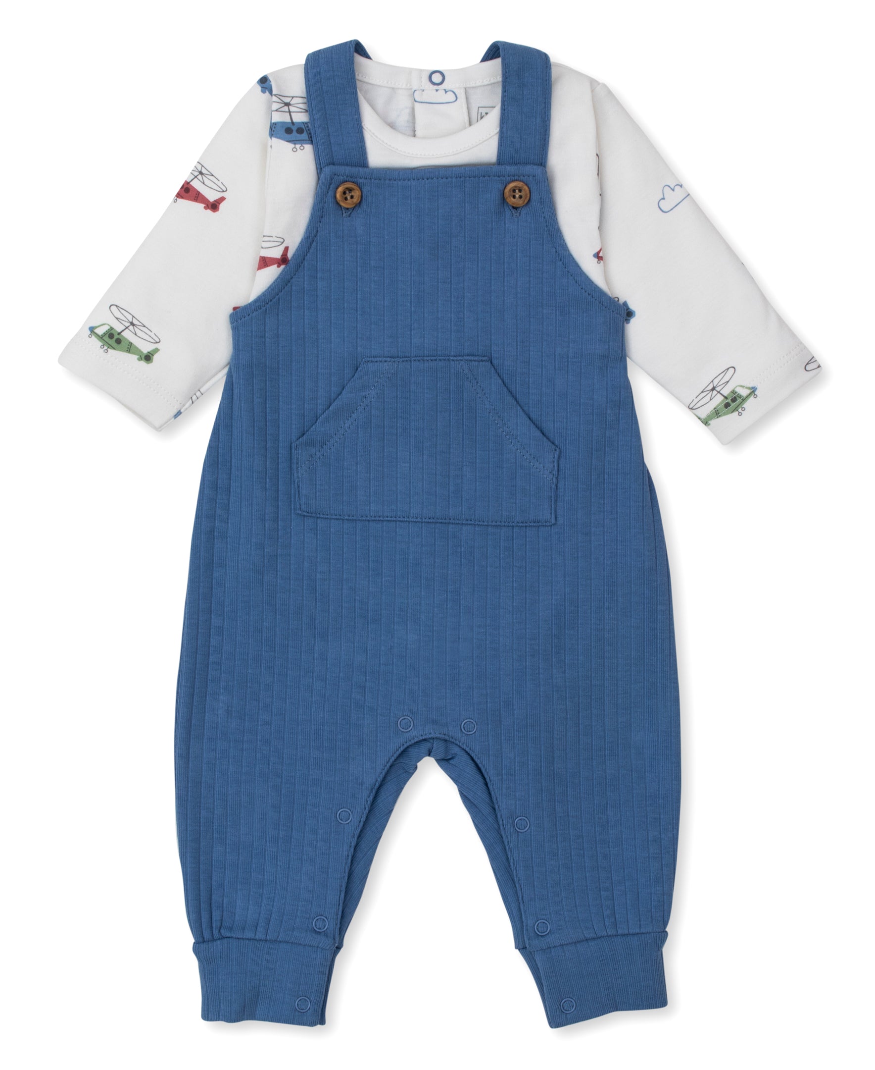 Kissy Love Helicopter Rescue Ribbed Overall Set - Kissy Kissy