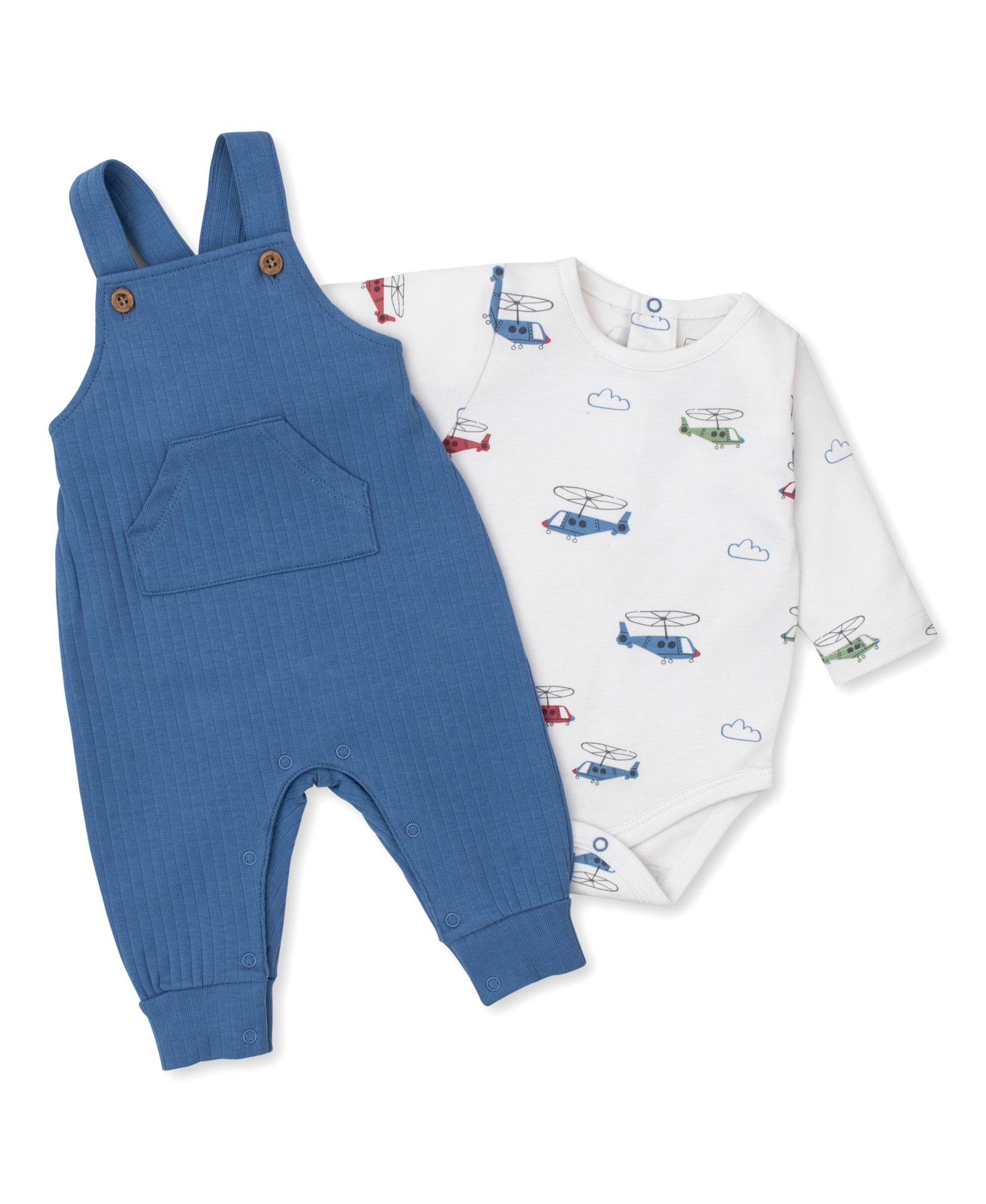 Kissy Love Helicopter Rescue Ribbed Overall Set - Kissy Kissy