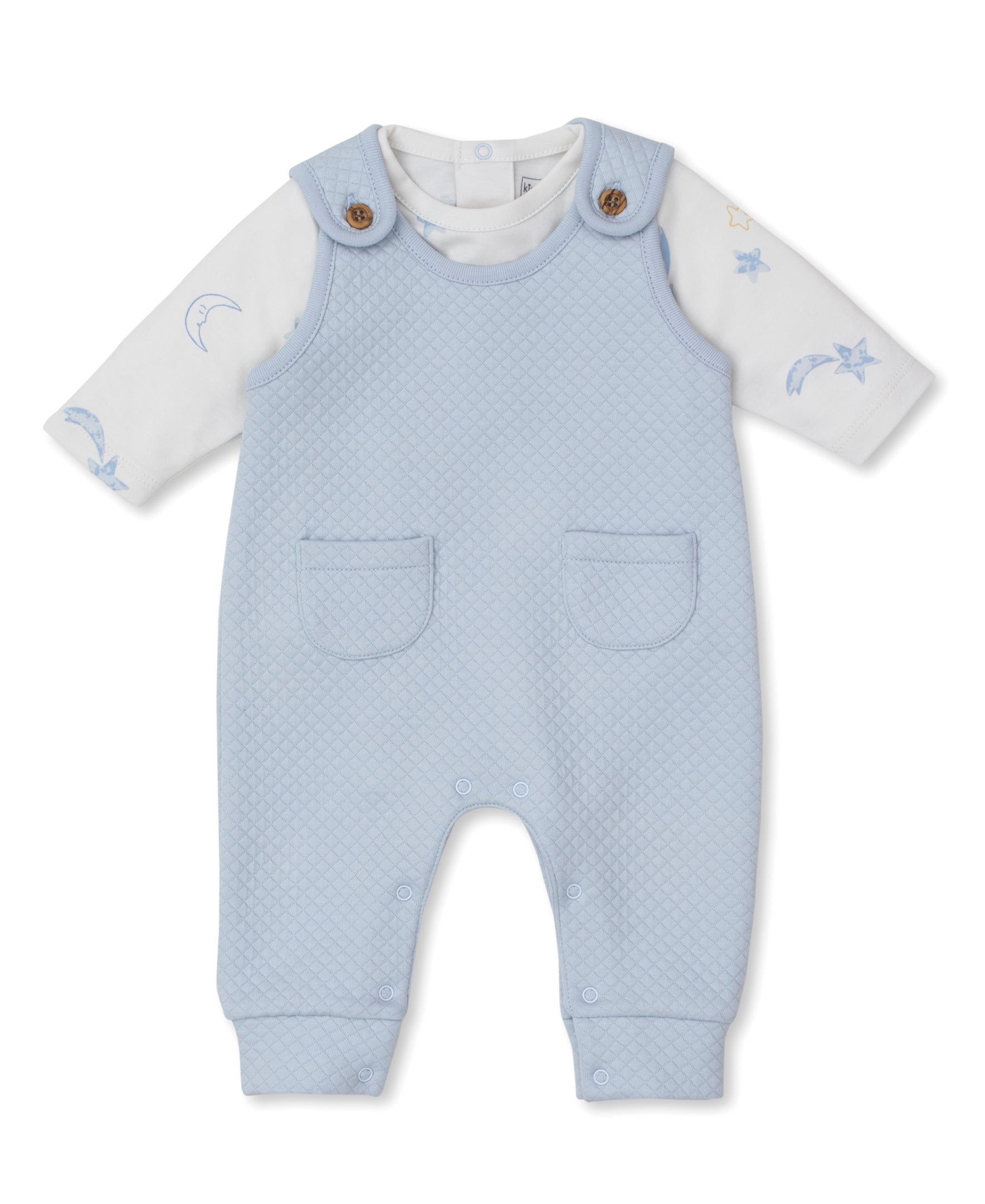 Kissy Love Starry Sky Blue Jacquard Overall Set - Kissy Kissy