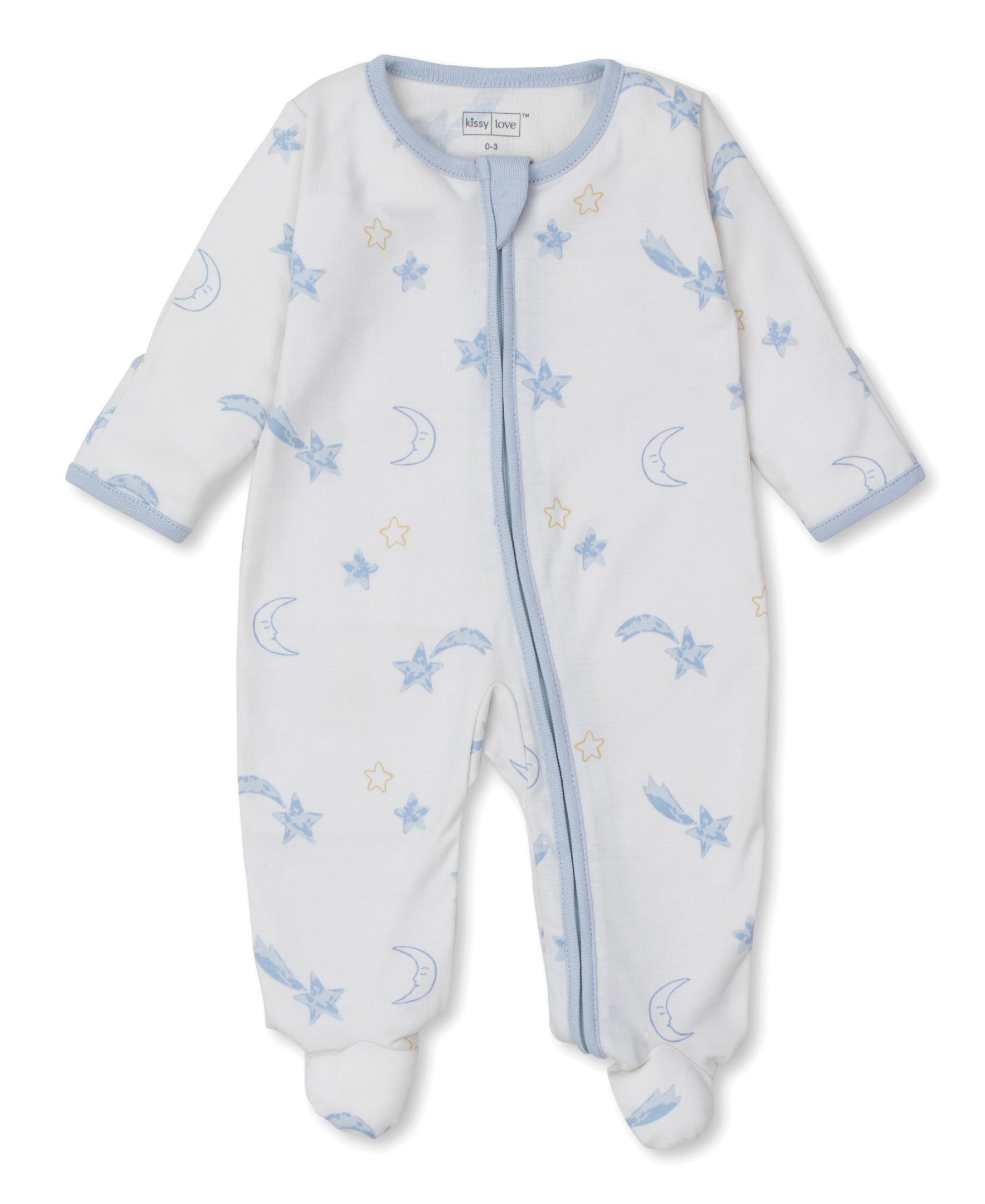 Kissy Love Starry Sky Blue Zip Footie - Kissy Kissy