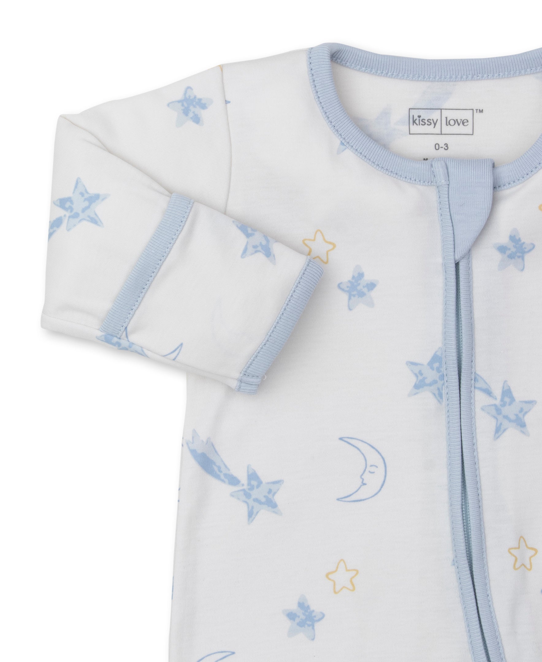 Kissy Love Starry Sky Blue Zip Footie - Kissy Kissy