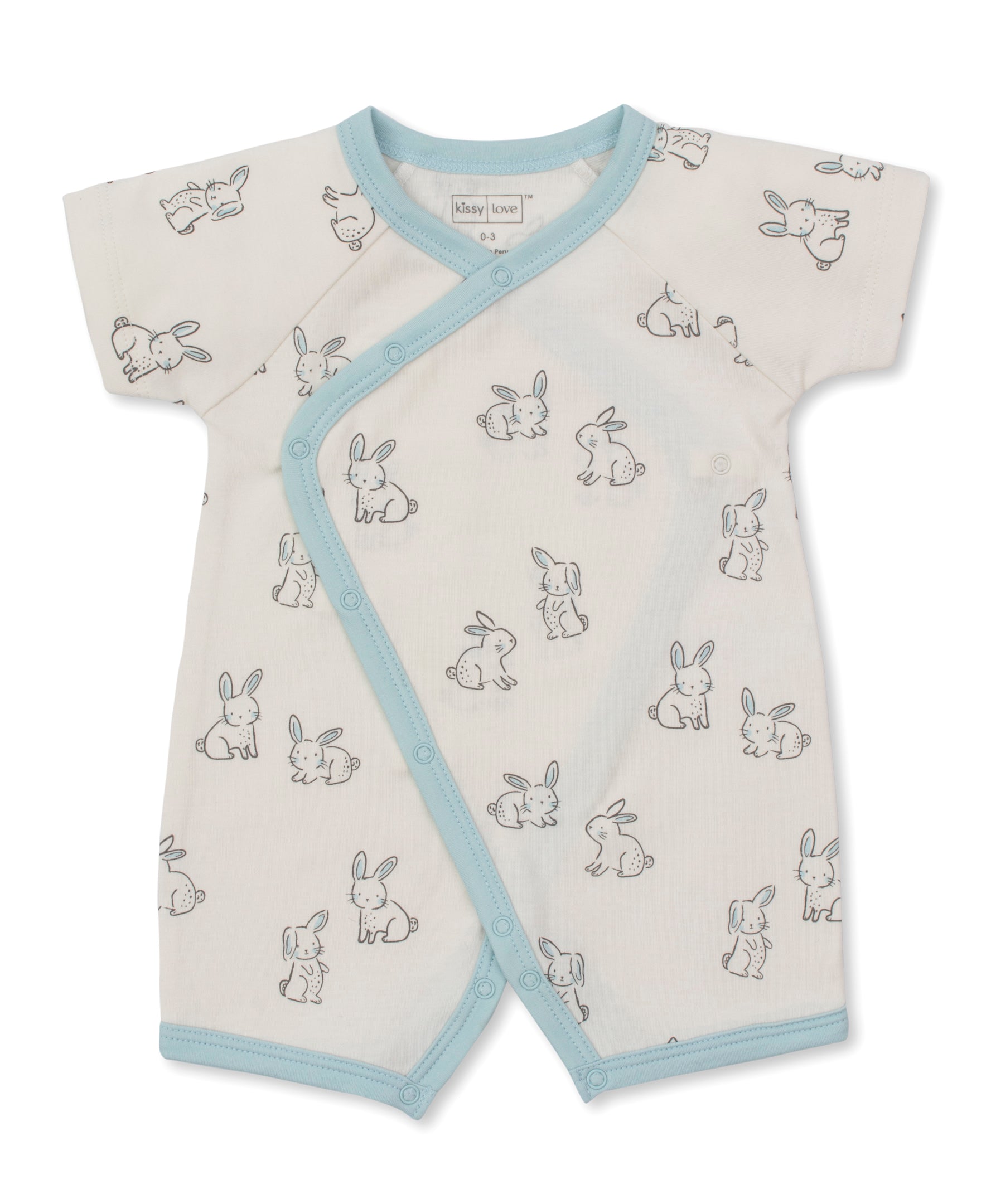 Kissy Love Bunny Buddies Blue Short Playsuit - Kissy Kissy