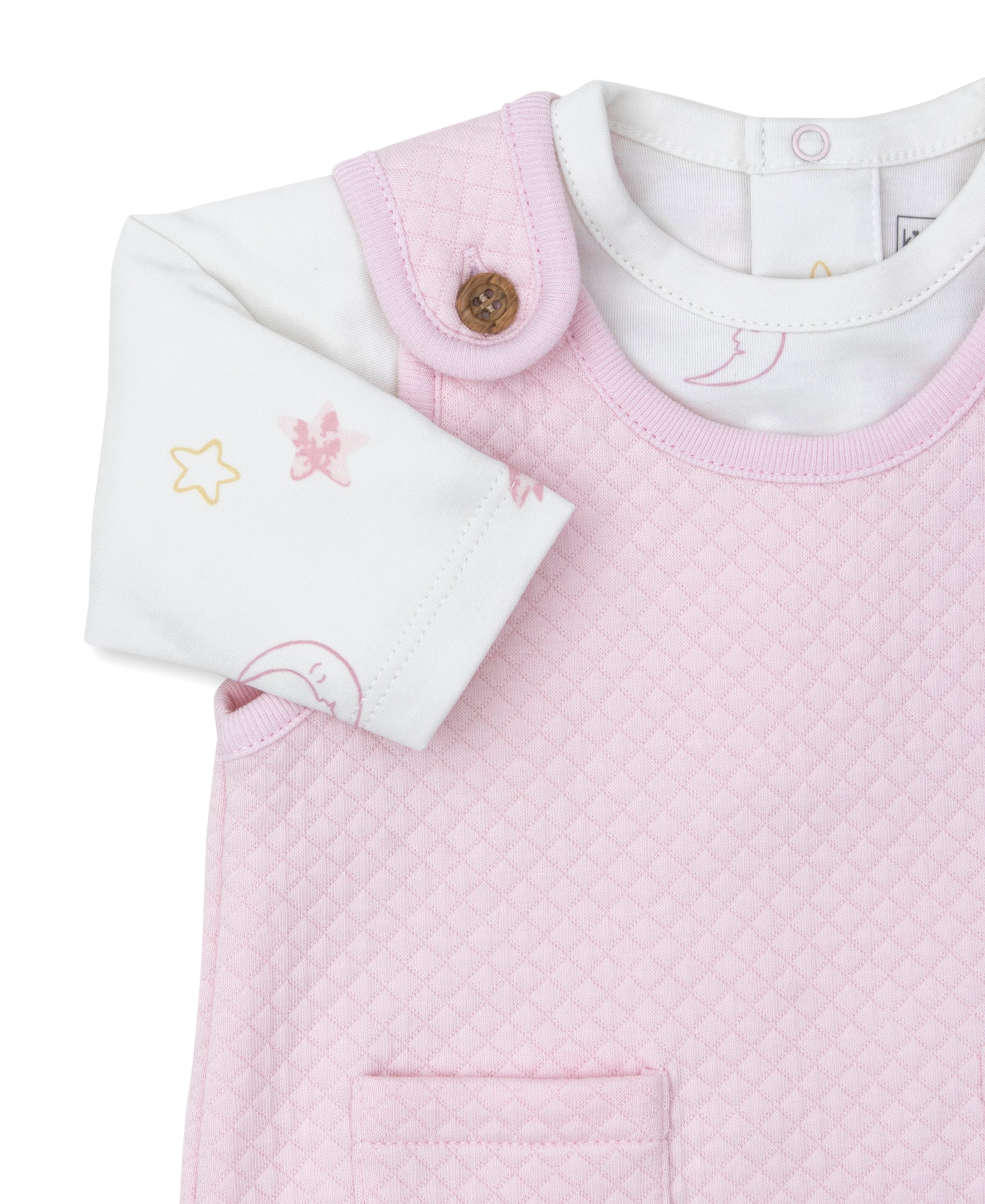 Kissy Love Starry Sky Pink Jacquard Overall Set - Kissy Kissy