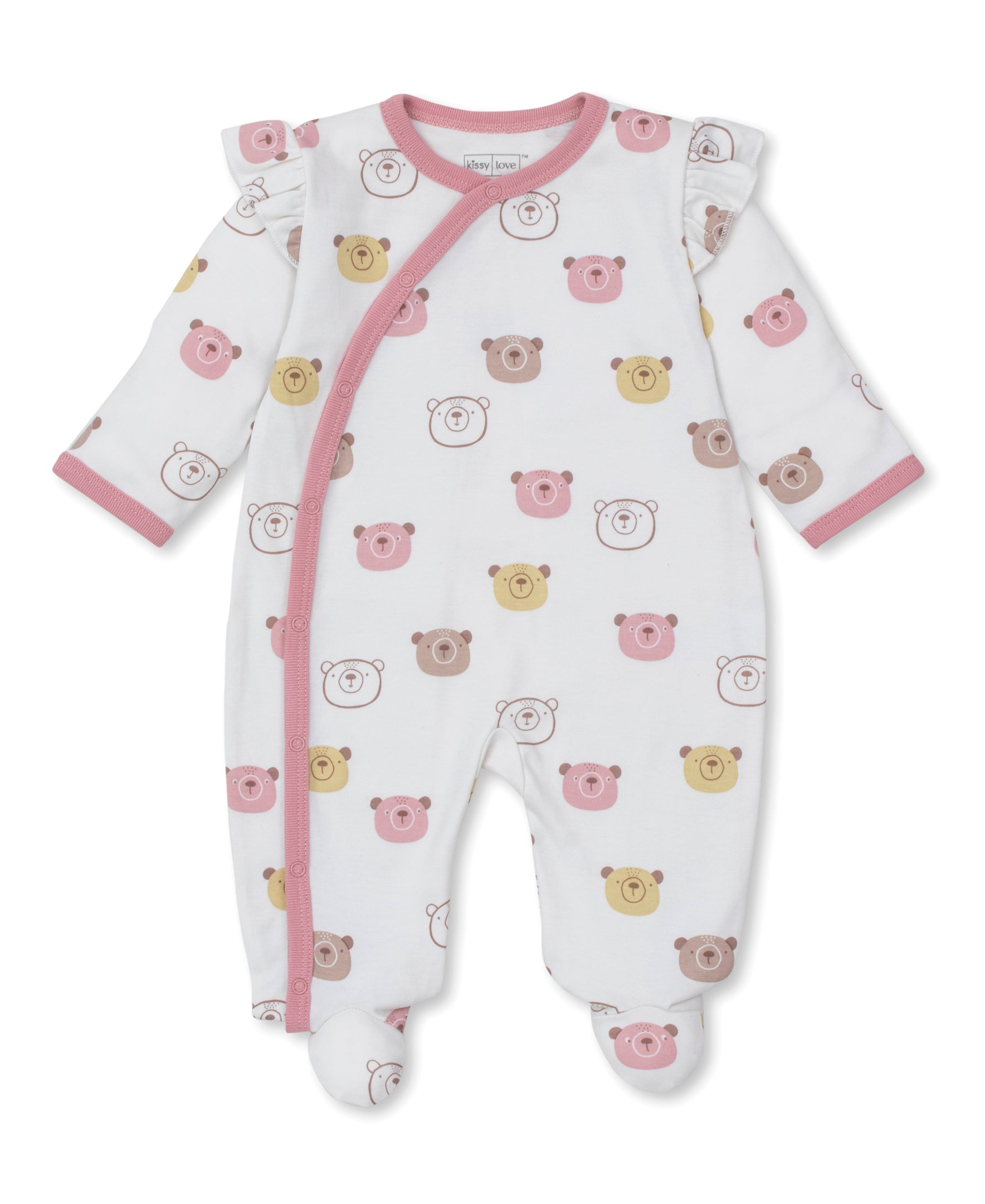 Kissy Love Bear Talk Pink Footie - Kissy Kissy