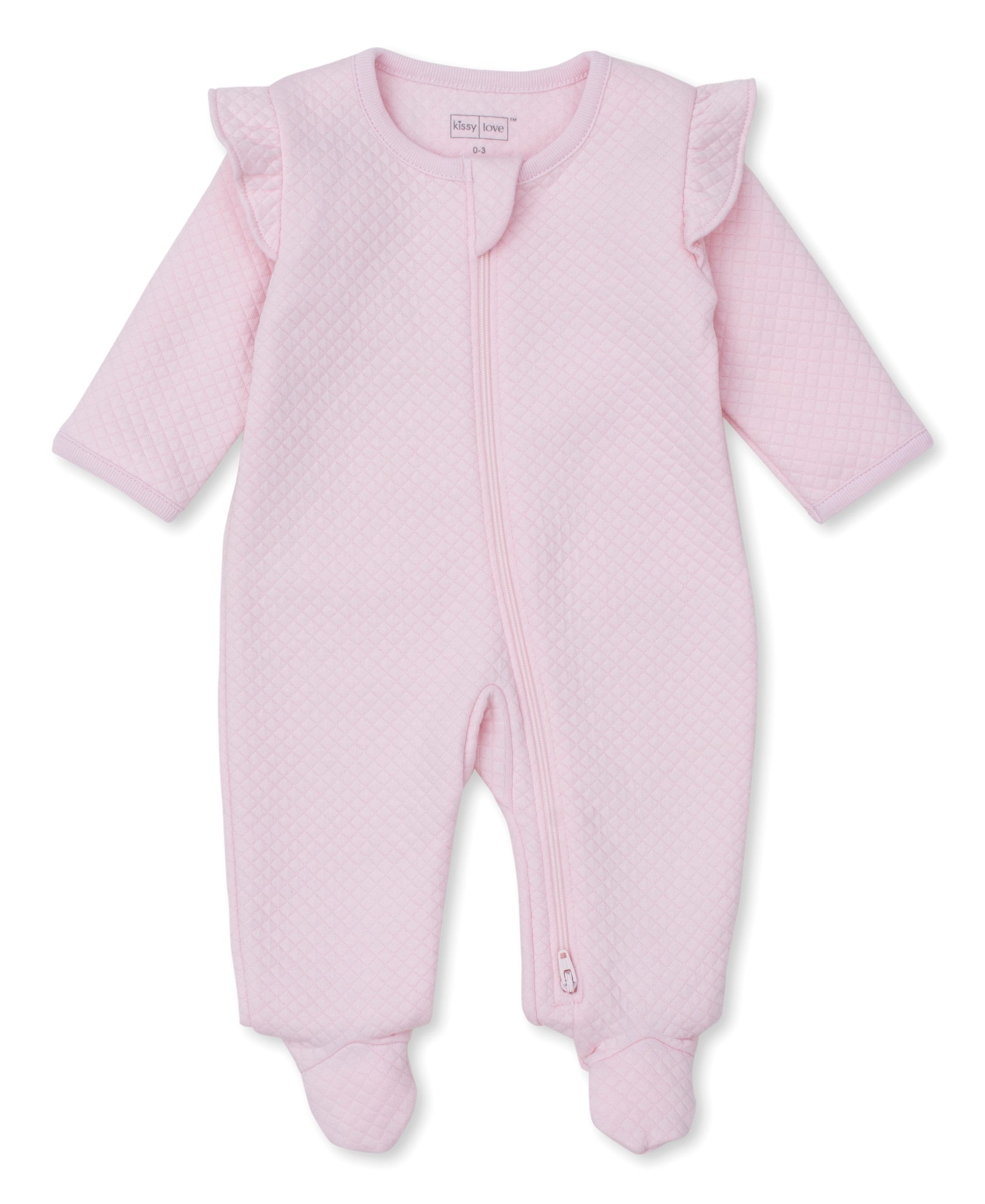 Kissy Love Pink Jacquard Zip Footie - Kissy Kissy