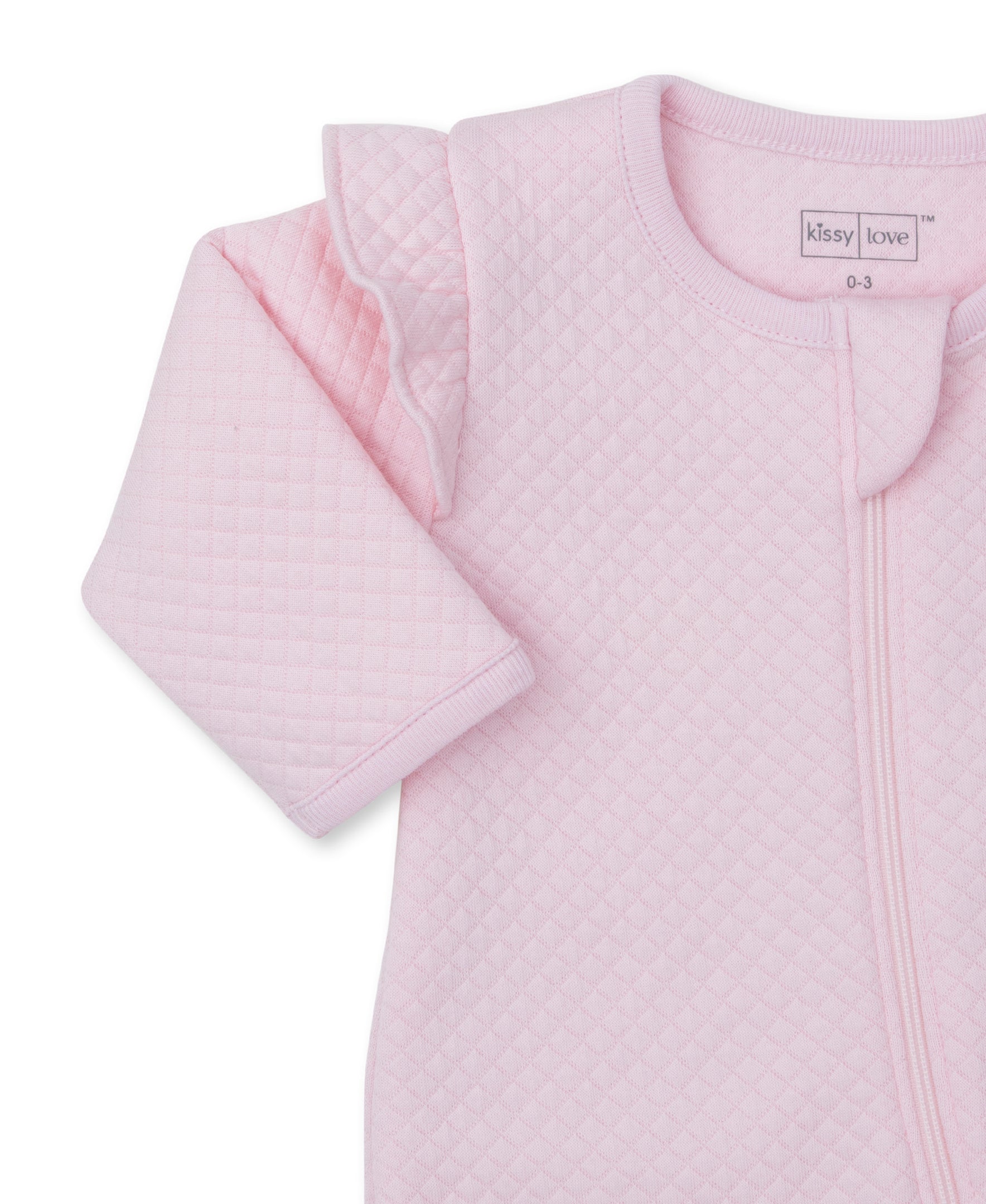 Kissy Love Pink Jacquard Zip Footie - Kissy Kissy