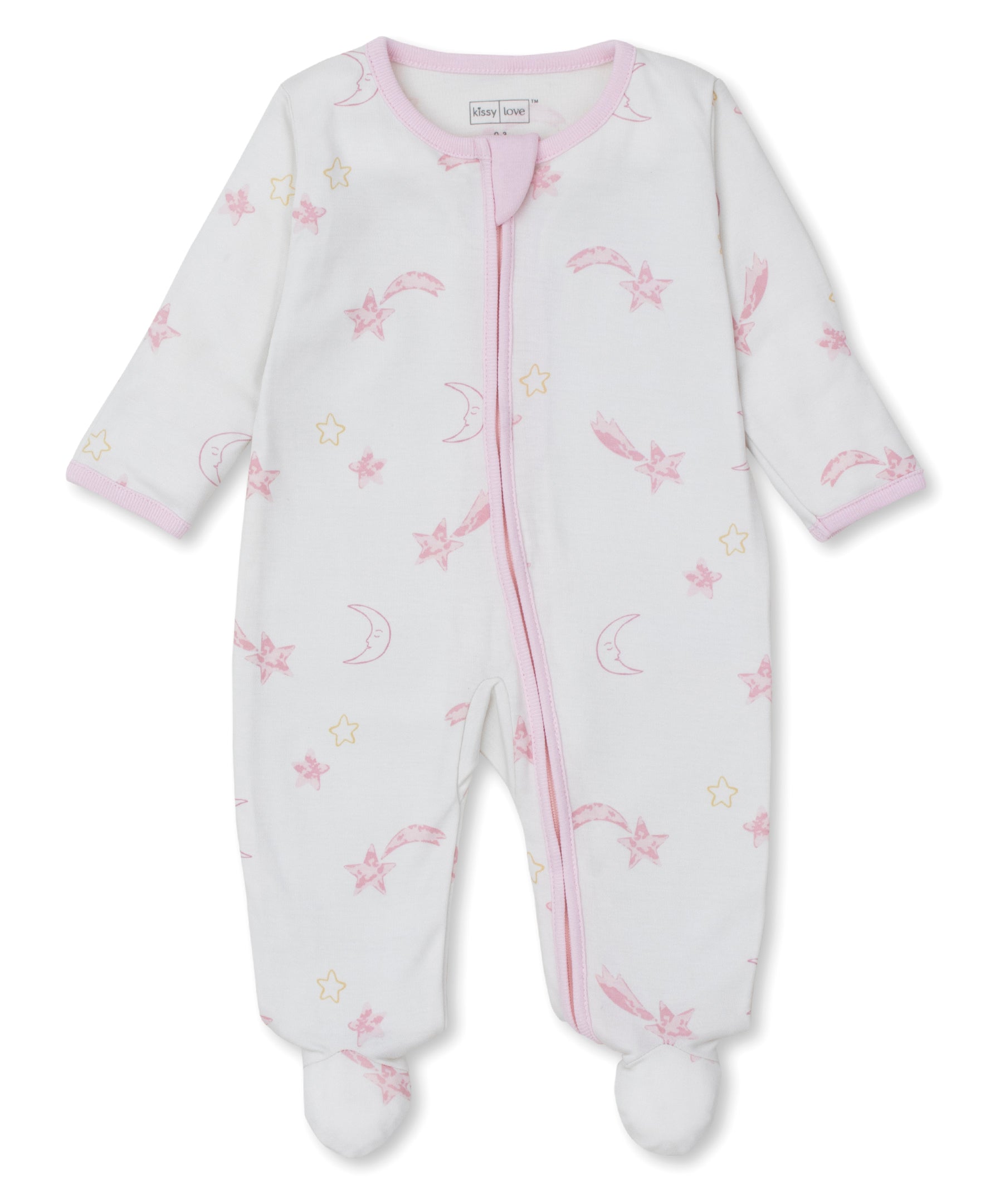 Kissy Love Starry Sky Pink Zip Footie - Kissy Kissy