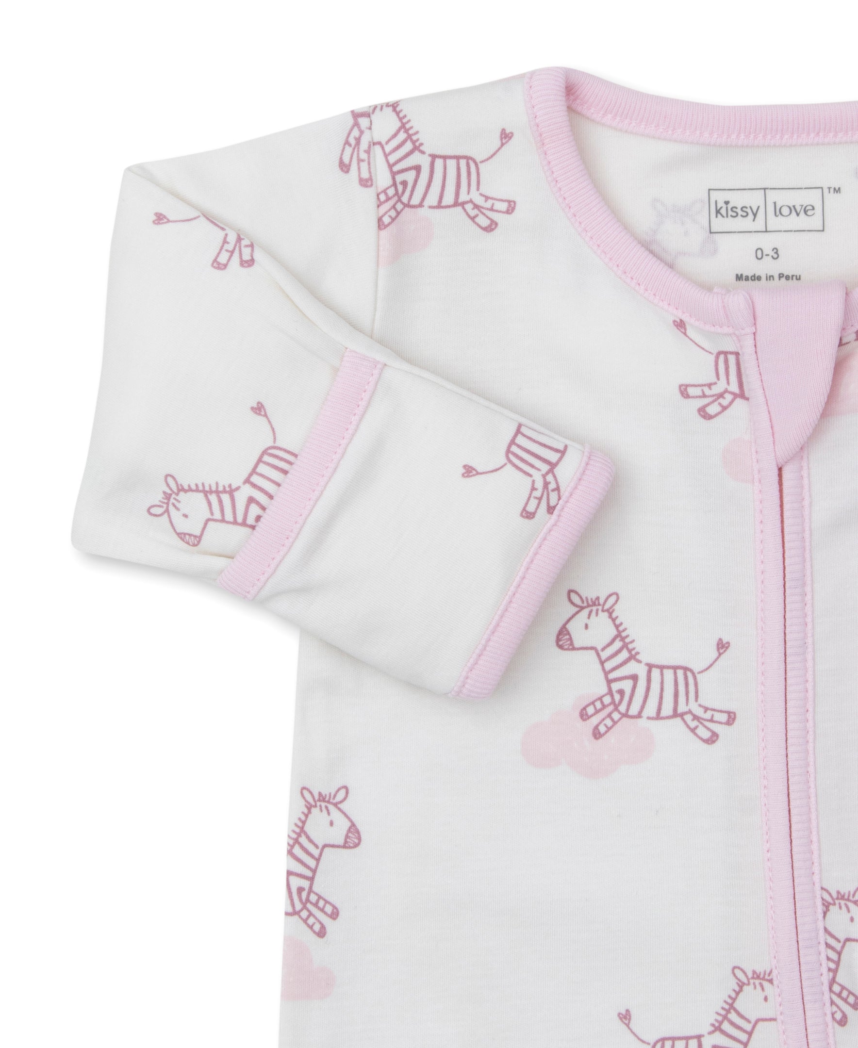 Kissy Love Dreamy Zebras Pink Zip Footie - Kissy Kissy