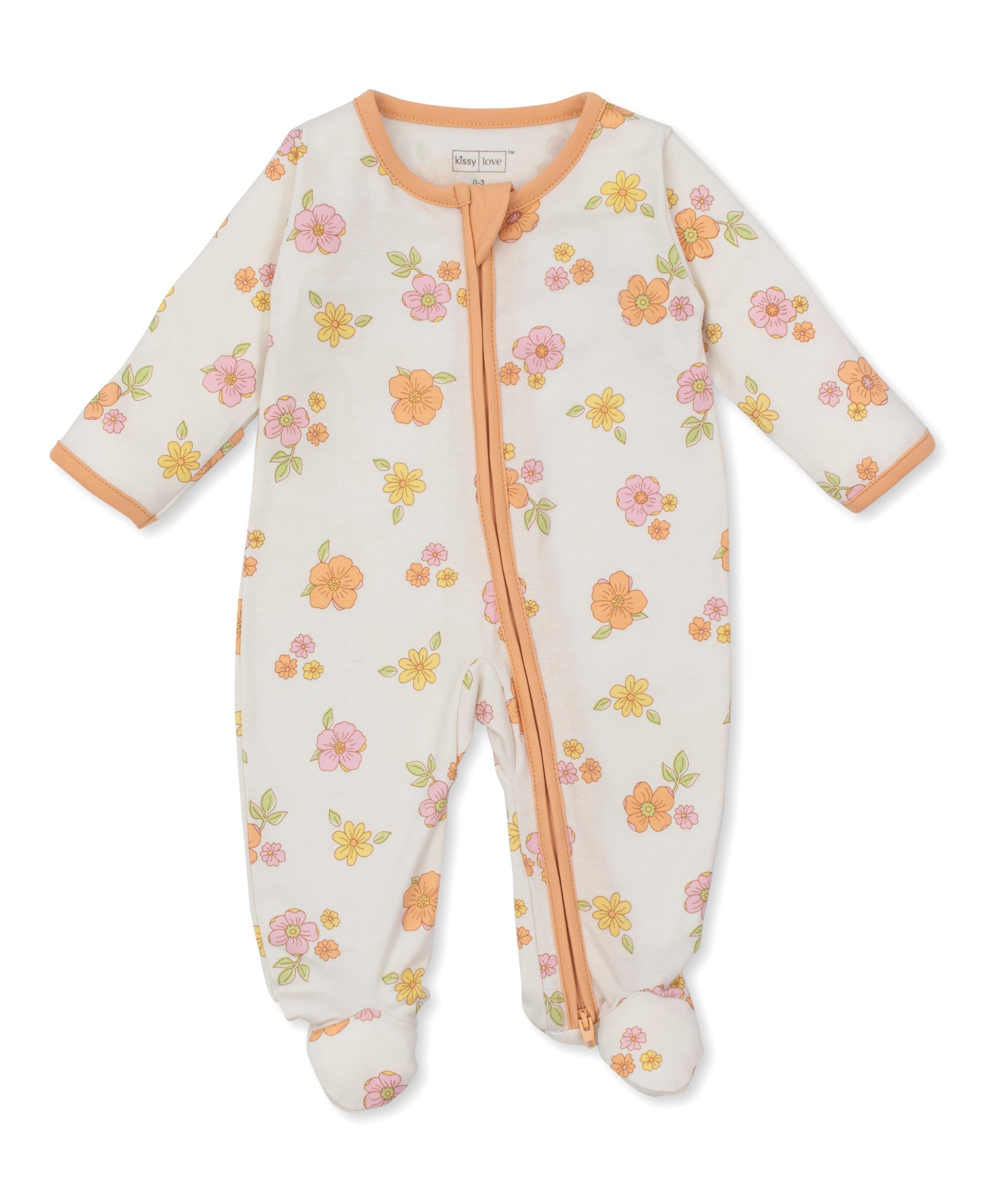 Kissy Love Blushing Blossoms Zip Footie - Kissy Kissy