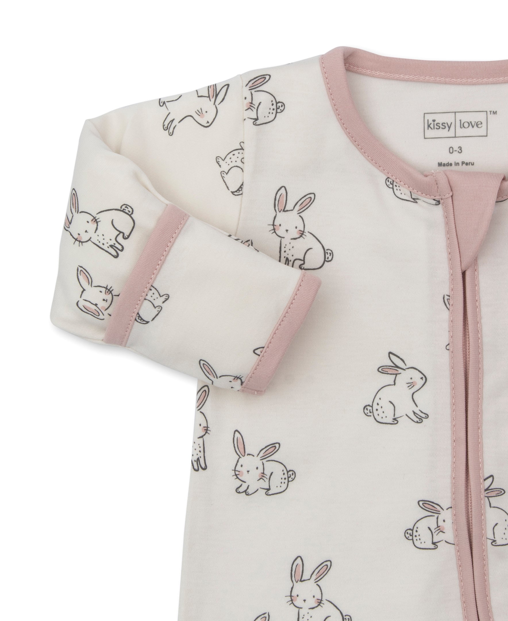 Kissy Love Bunny Buddies Pink Zip Footie - Kissy Kissy