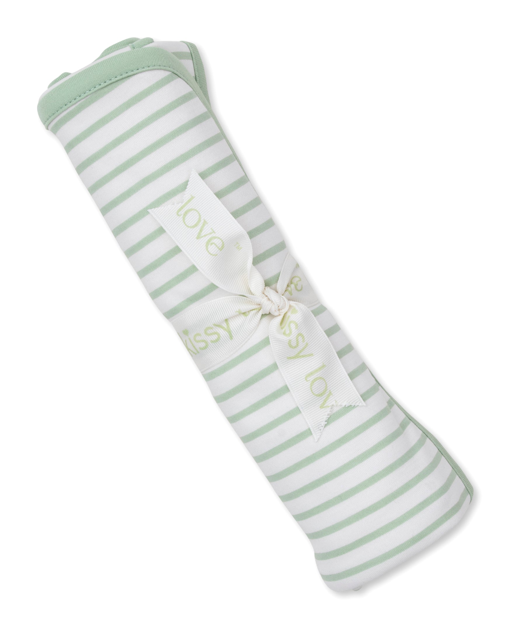 Kissy Love Green Stripe Blanket