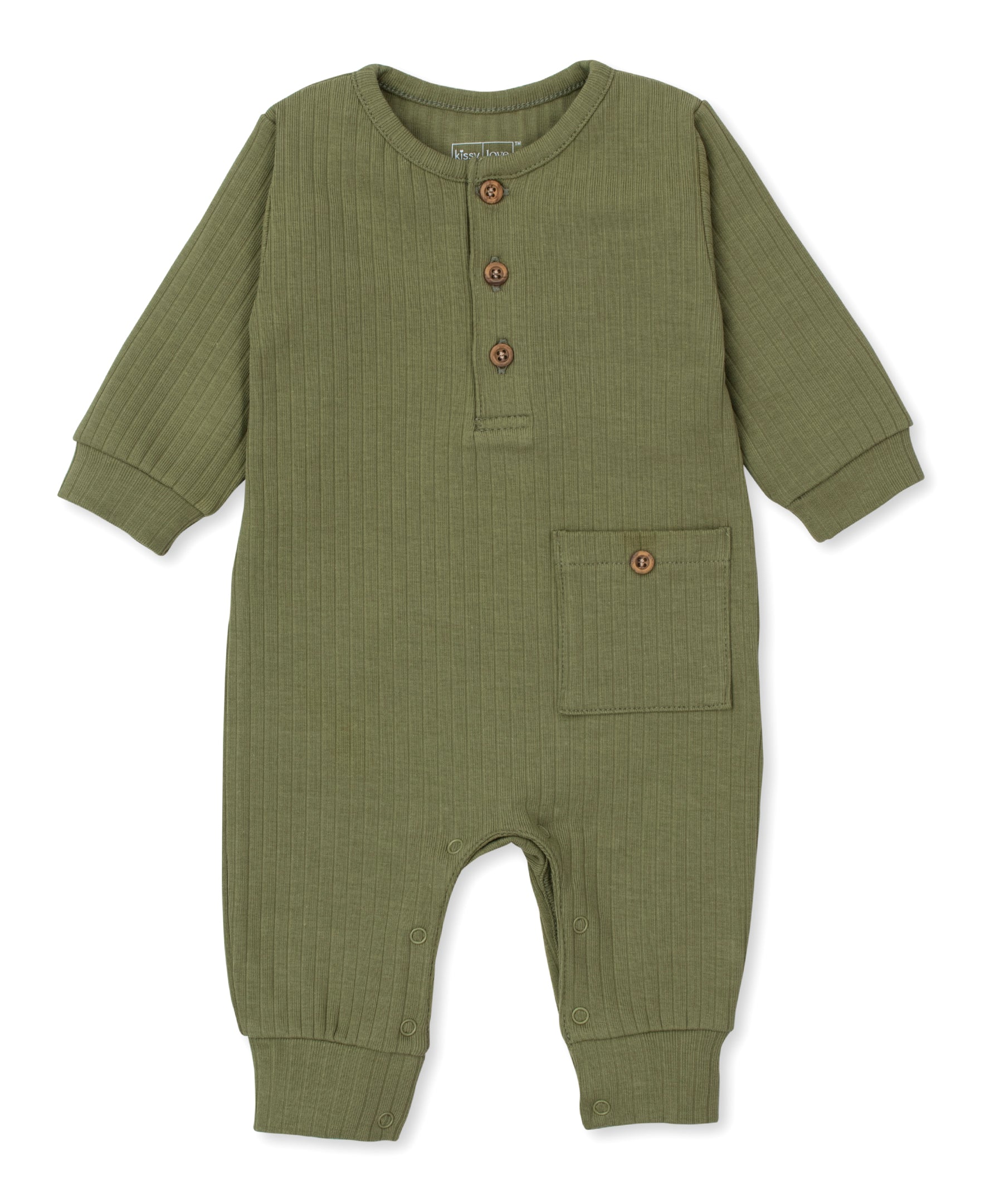 Kissy Love Dark Green Ribbed Playsuit - Kissy Kissy