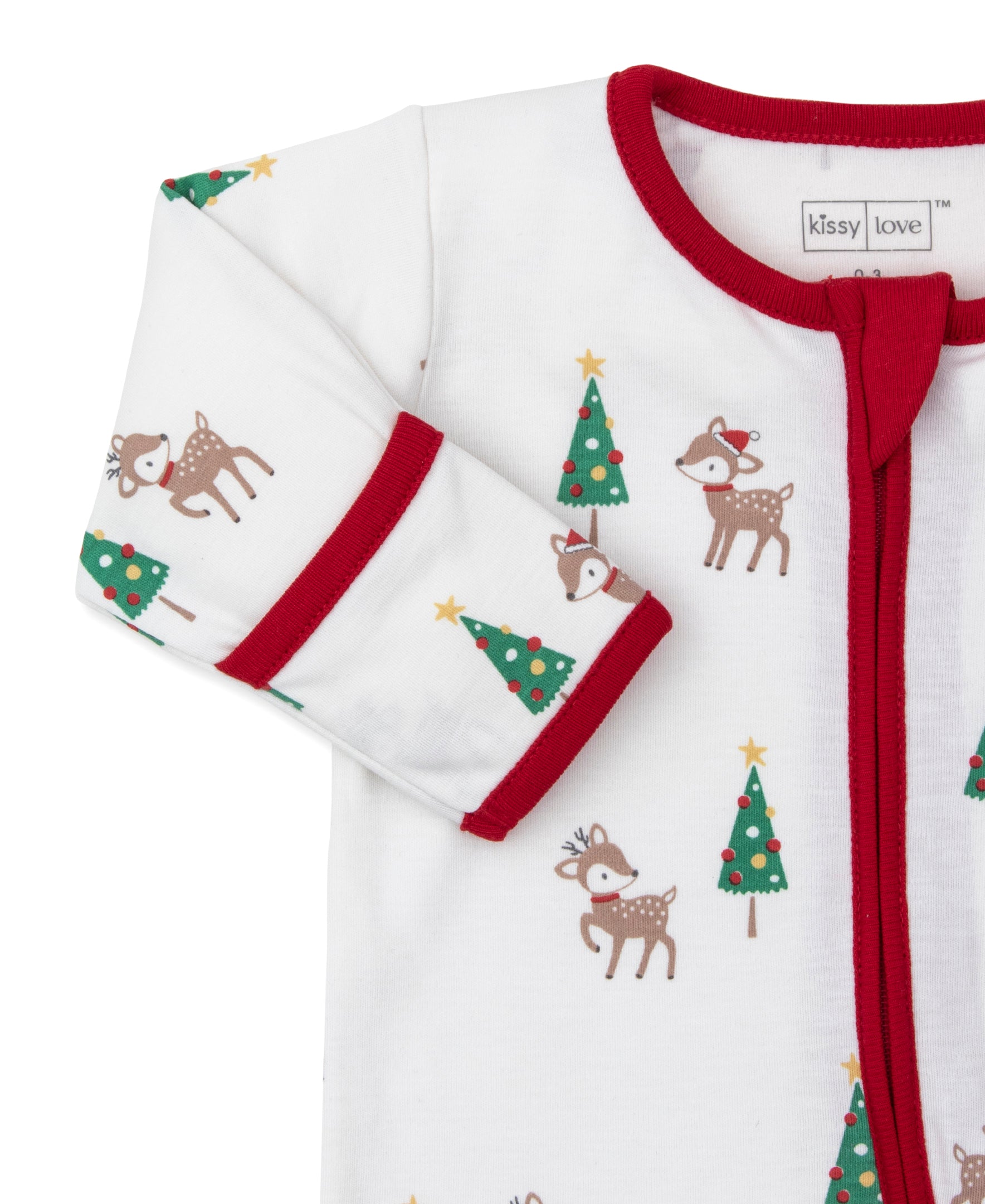 Kissy Love Christmas Deer Cheer Zip Footie - Kissy Kissy