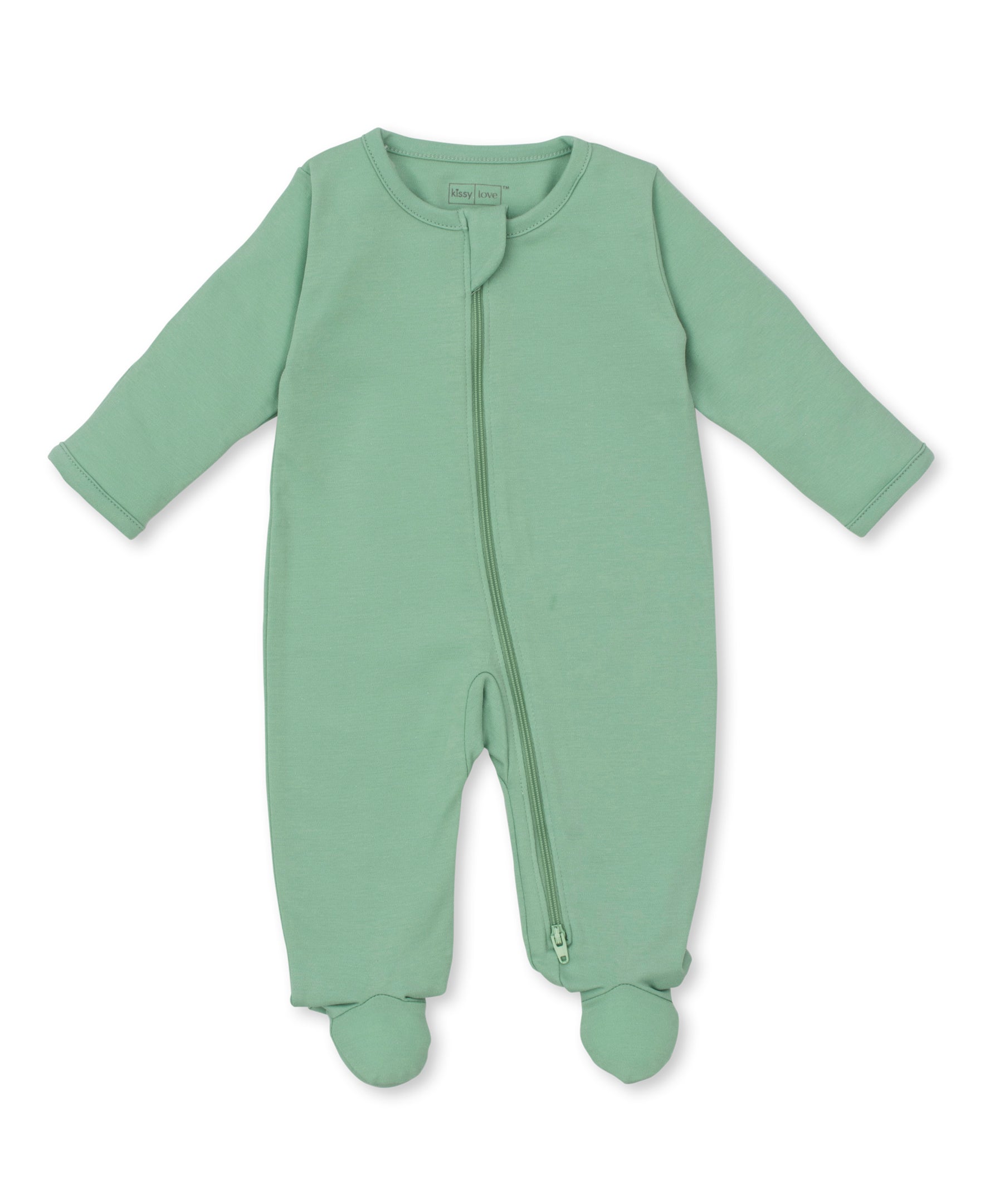 Kissy Love Green Zip Footie - Kissy Kissy