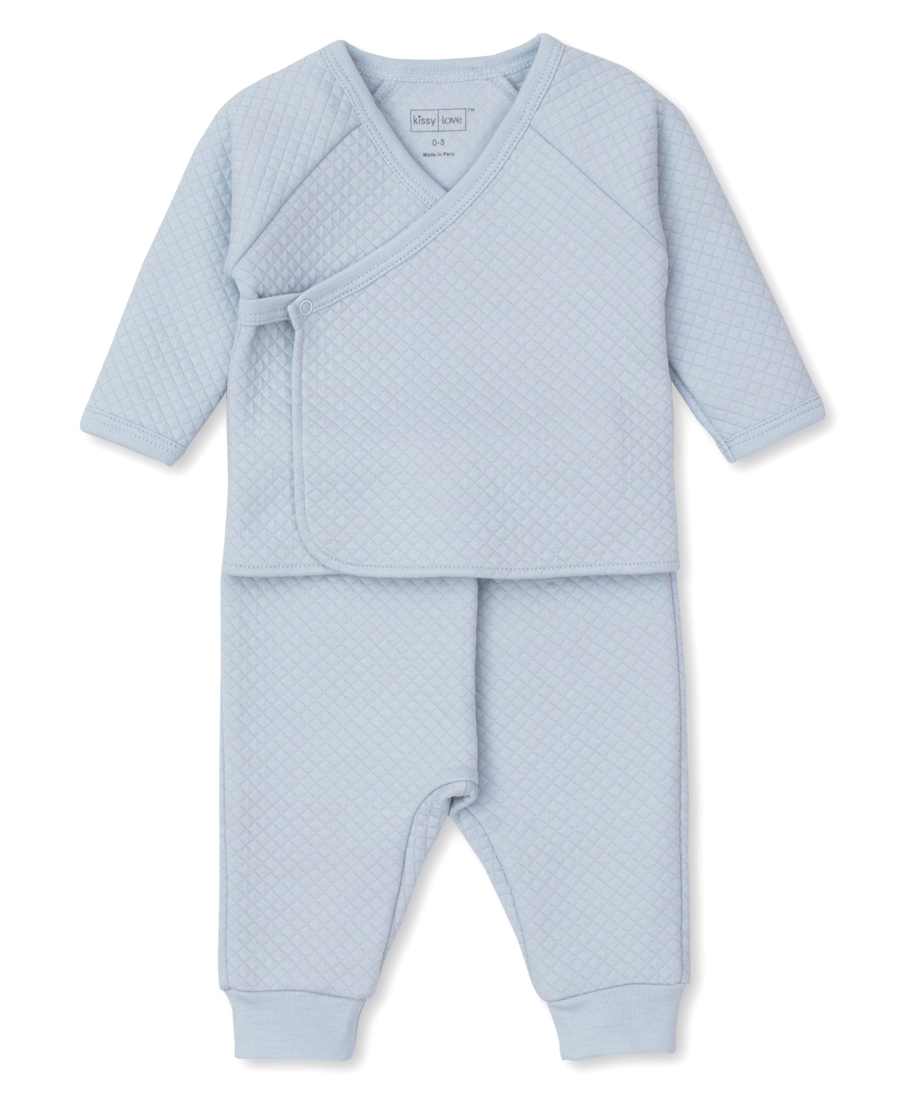 Kissy Love Light Blue Jacquard Cross Tee Pant Set - Kissy Kissy