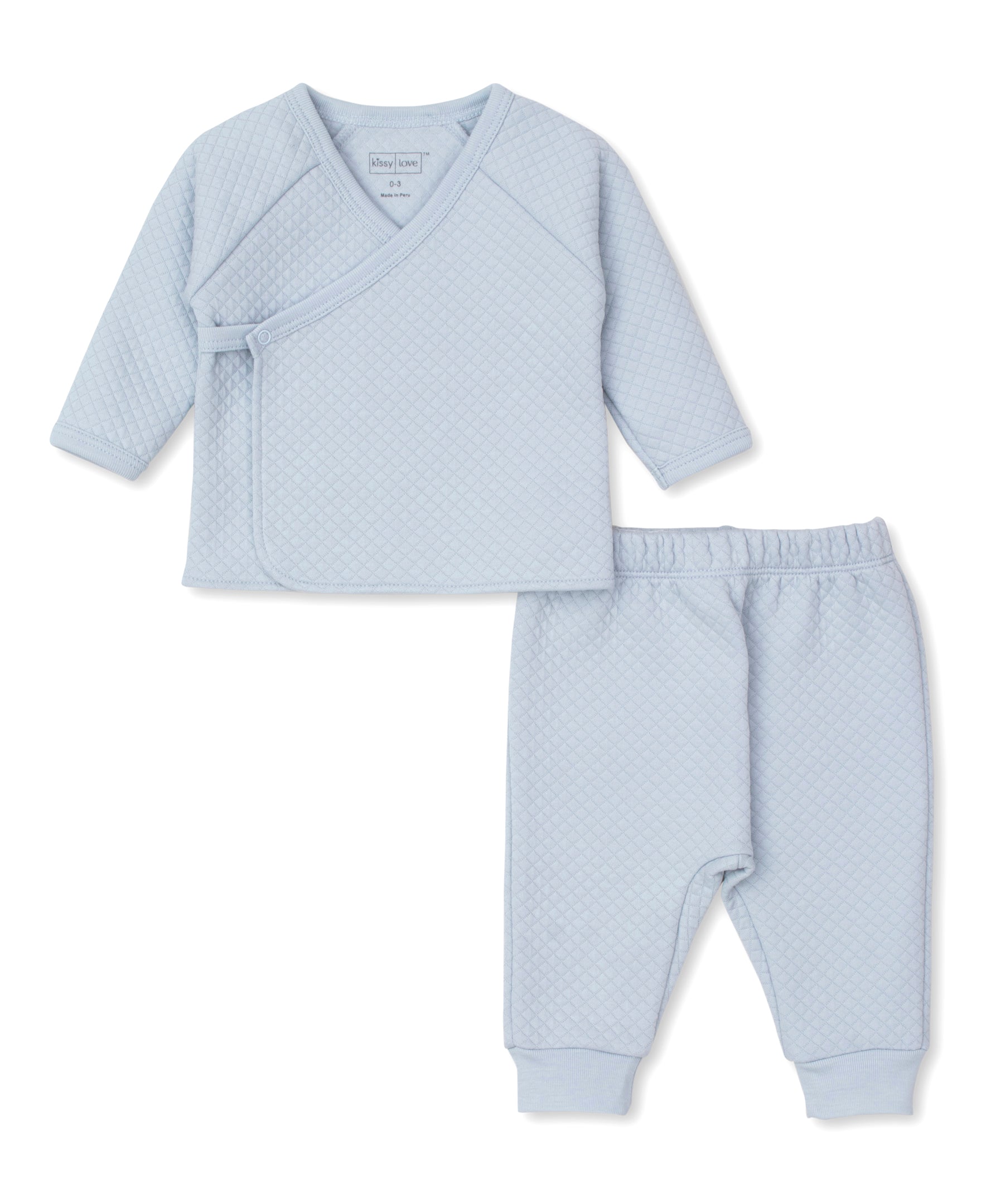 Kissy Love Light Blue Jacquard Cross Tee Pant Set - Kissy Kissy