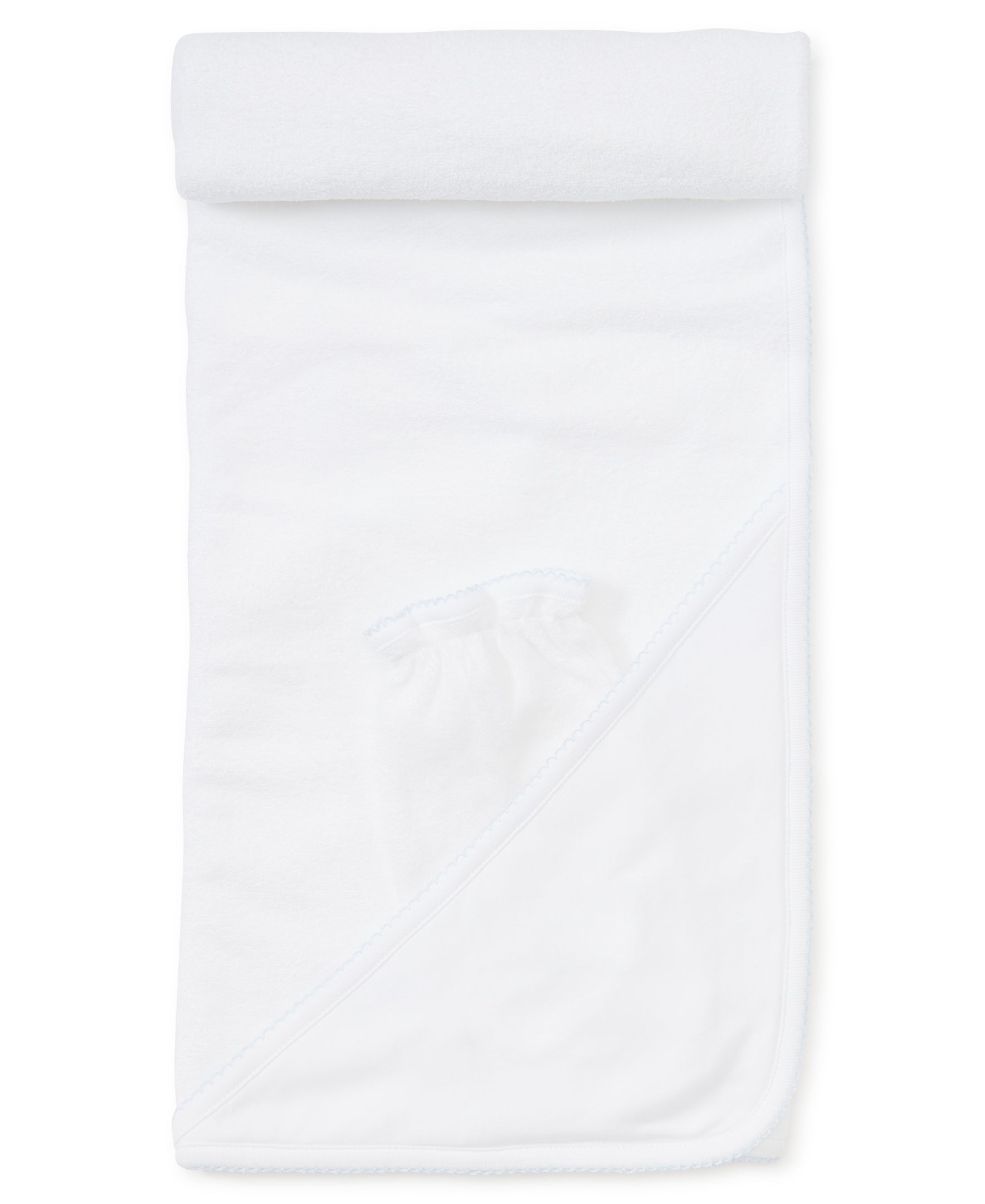 White/Blue Kissy Basics Hooded Towel & Mitt Set - Kissy Kissy
