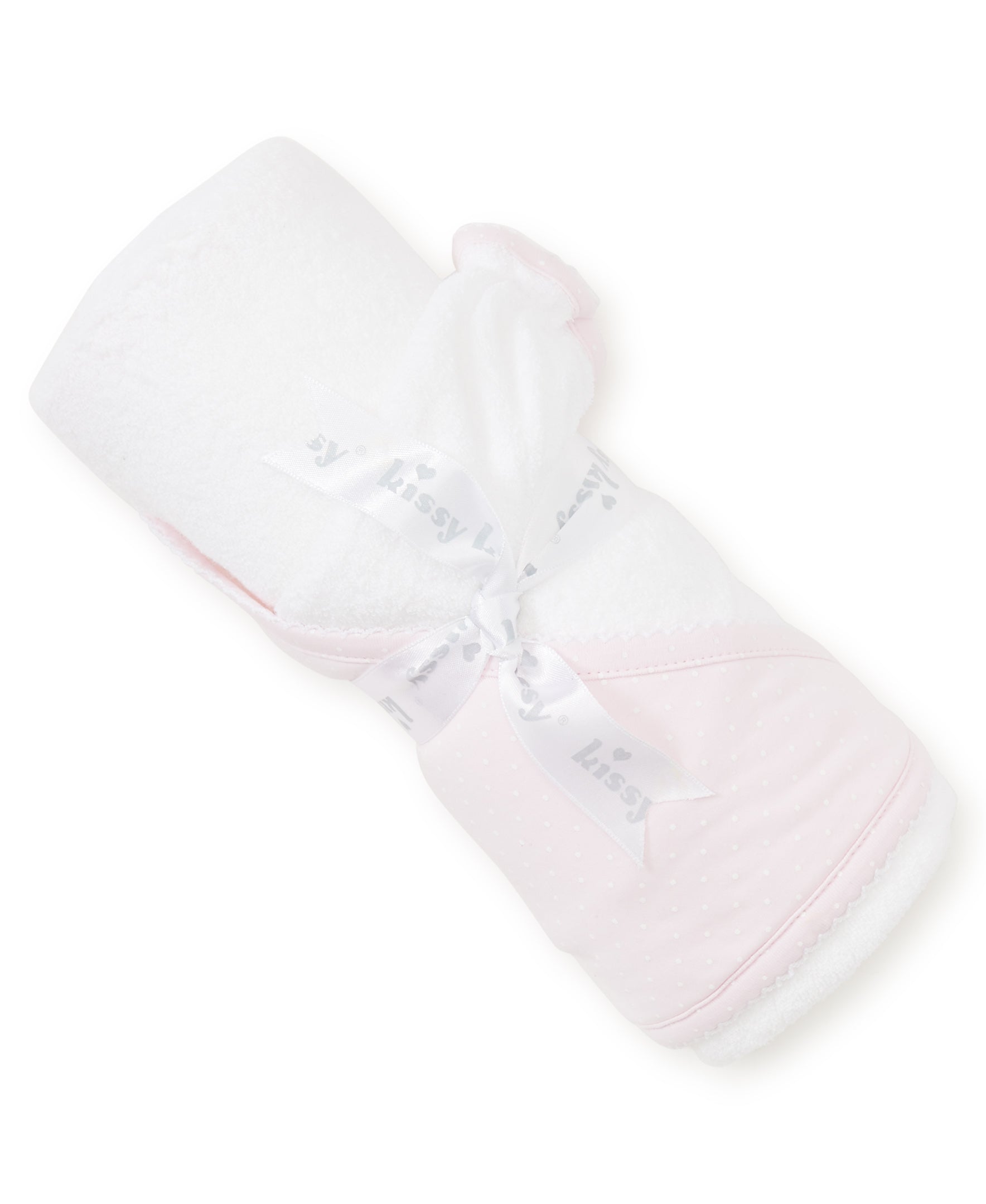 Pink/White New Kissy Dots Hooded Towel & Mitt Set - Kissy Kissy