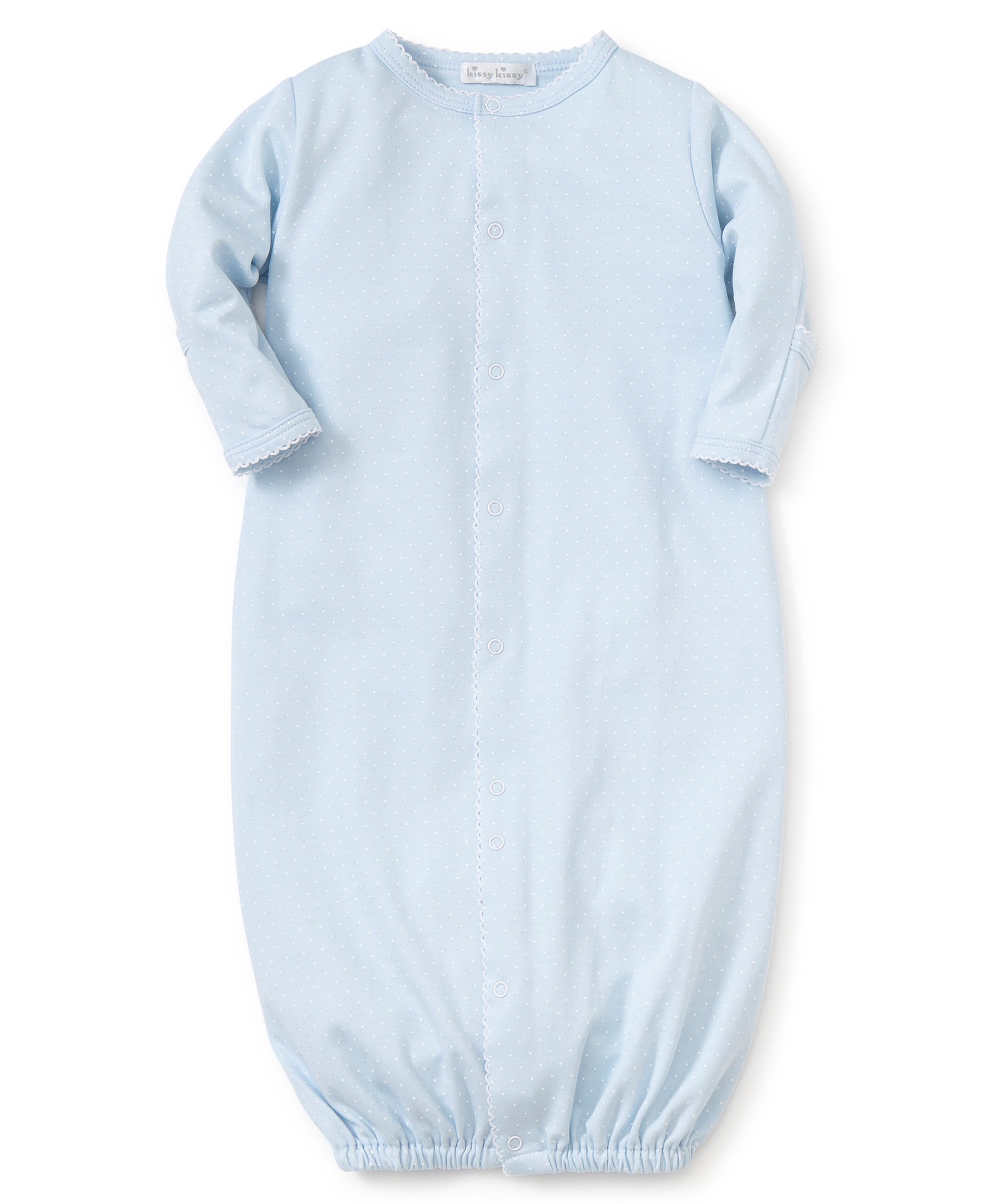 Blue/White New Kissy Dots Print Converter Gown