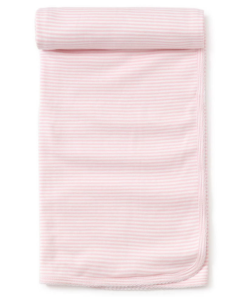 Personalized Pink Simple Stripes Blanket - Kissy Kissy