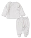 Silver Simple Stripes Footed Pant Set - Kissy Kissy