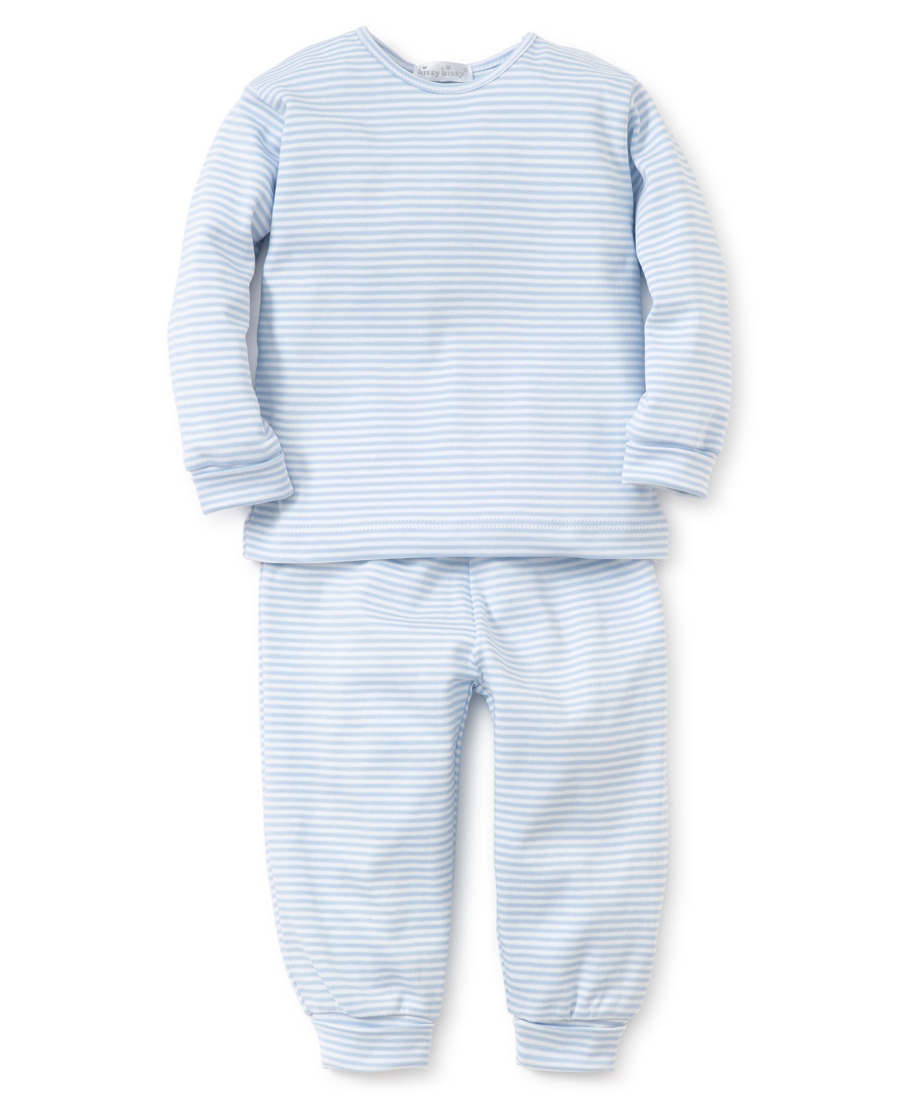 Simple Stripes Blue Long Sleeve Tee and Pant Set - Kissy Kissy
