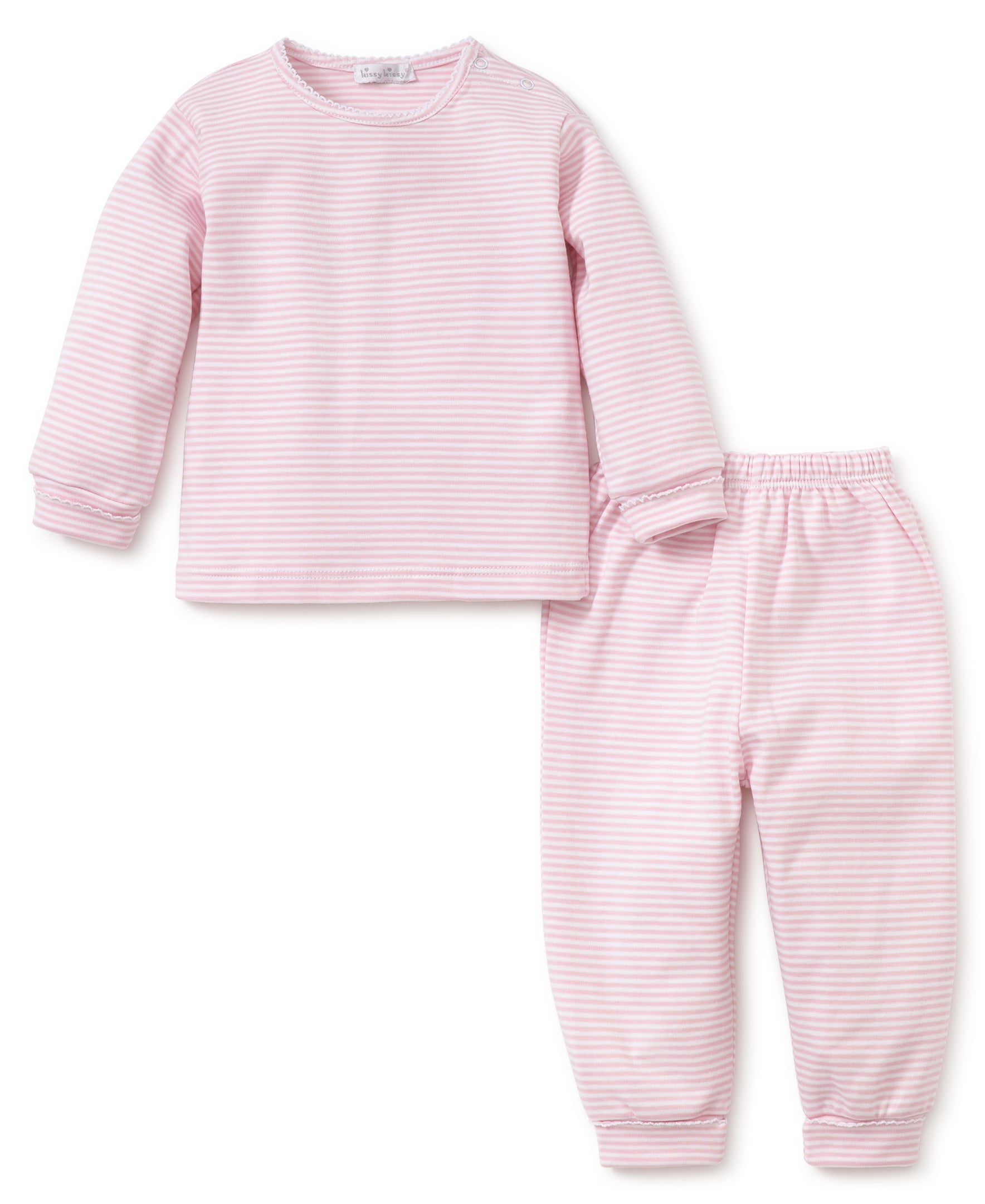 Simple Stripes Pink Long Sleeve Tee and Pant Set - Kissy Kissy