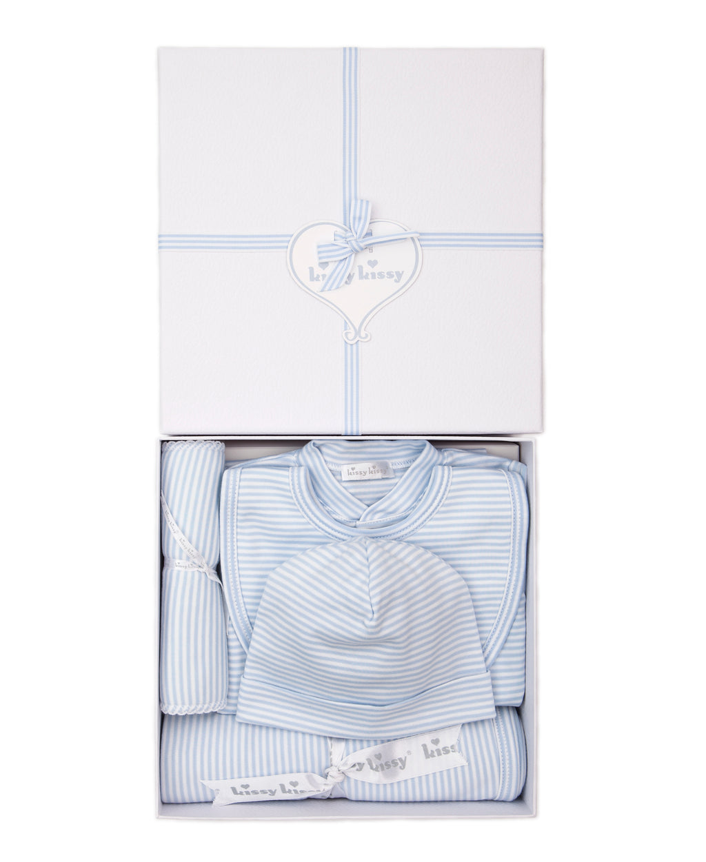 Simple Stripes Blue 5PC Gift Set w/ Gift B - Kissy Kissy