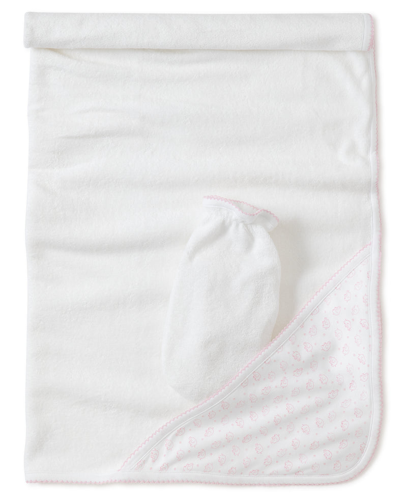 Pink Ele-Fun Towel with Mitt - Kissy Kissy