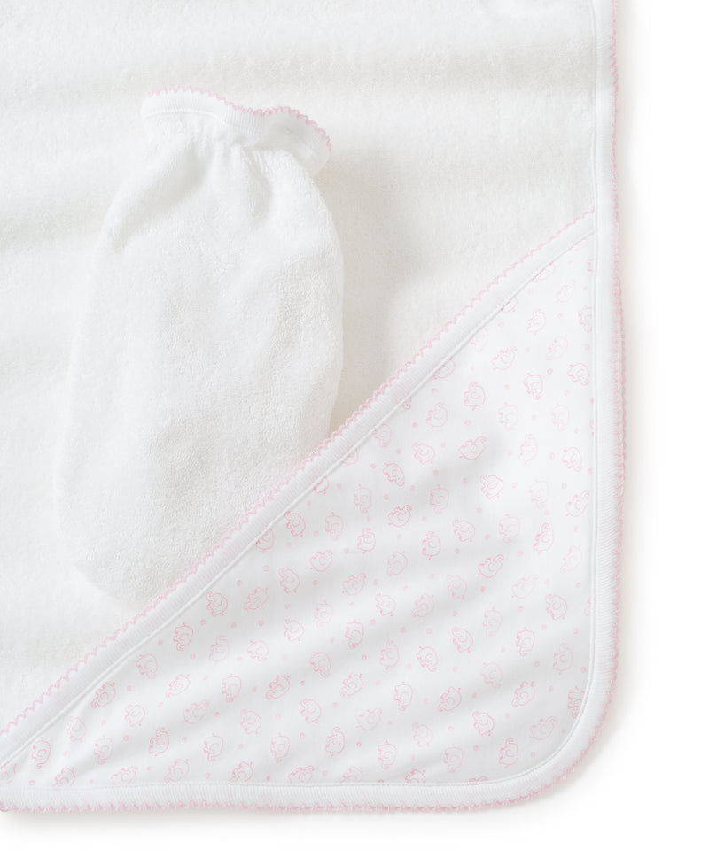 Pink Ele-Fun Towel with Mitt - Kissy Kissy