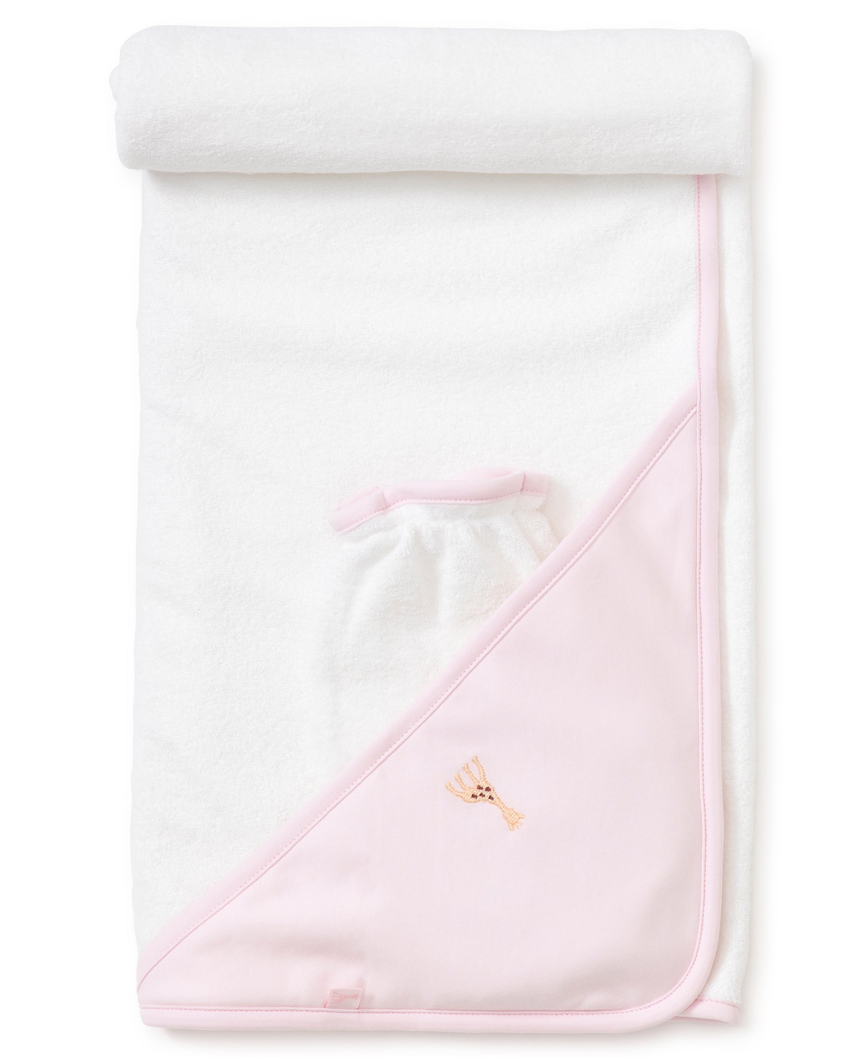 Sophie la girafe Pink Hooded Towel & Mitt Set - Kissy Kissy