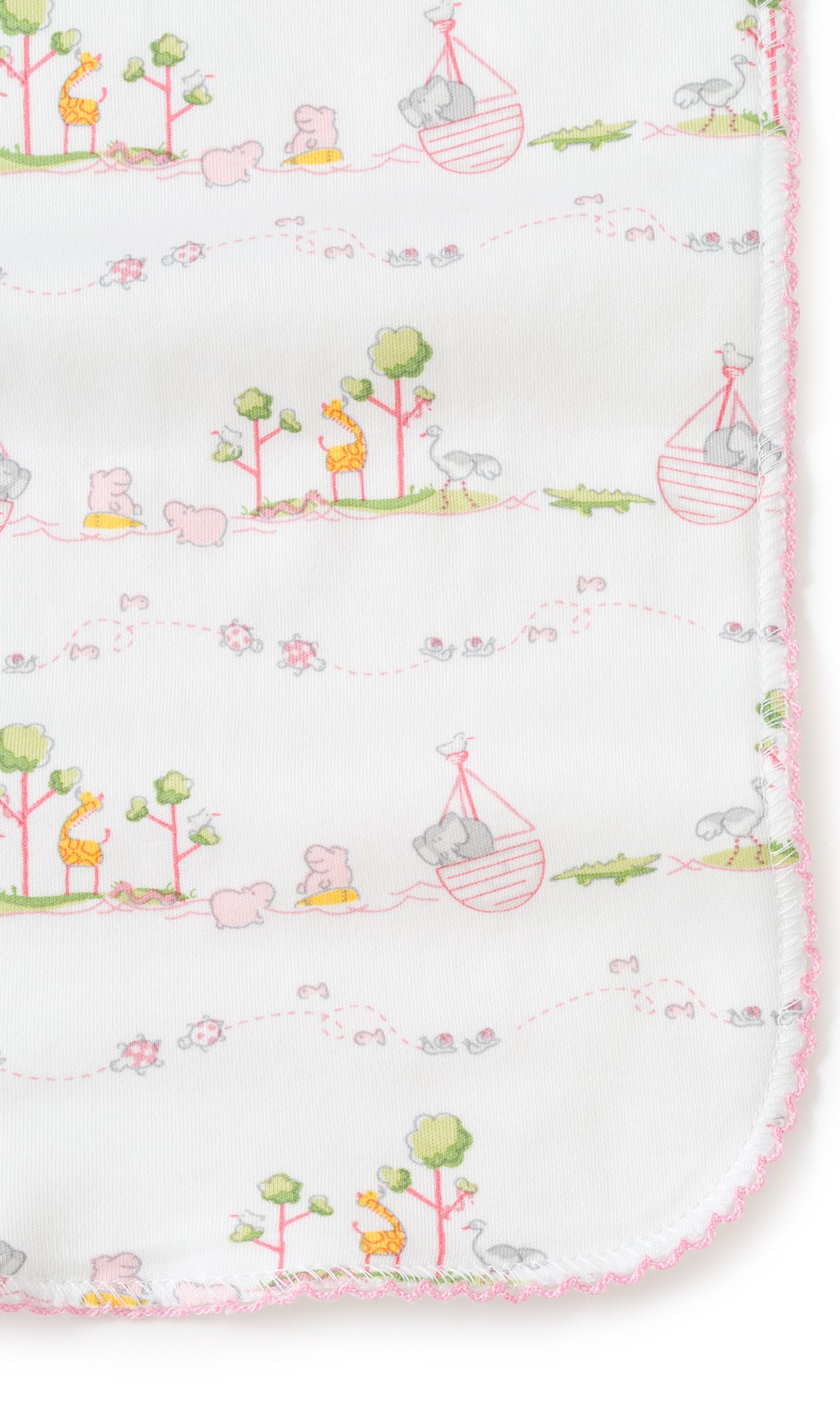 Noah's Pink Print Burp Cloth - Kissy Kissy
