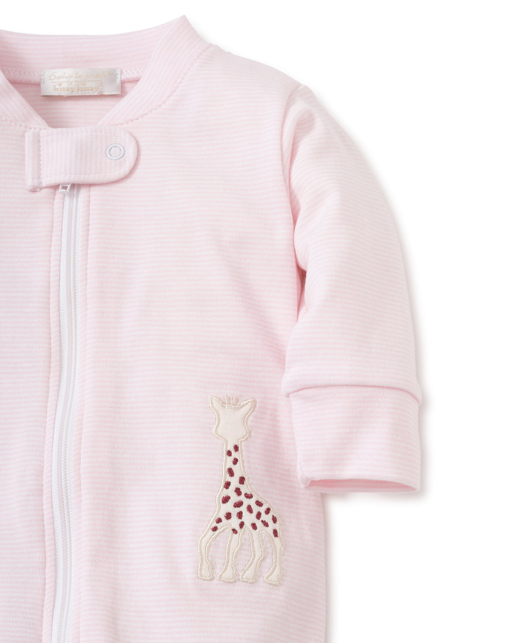 Pink Sophie Stripe Pajamas Zip Front Footie - Kissy Kissy