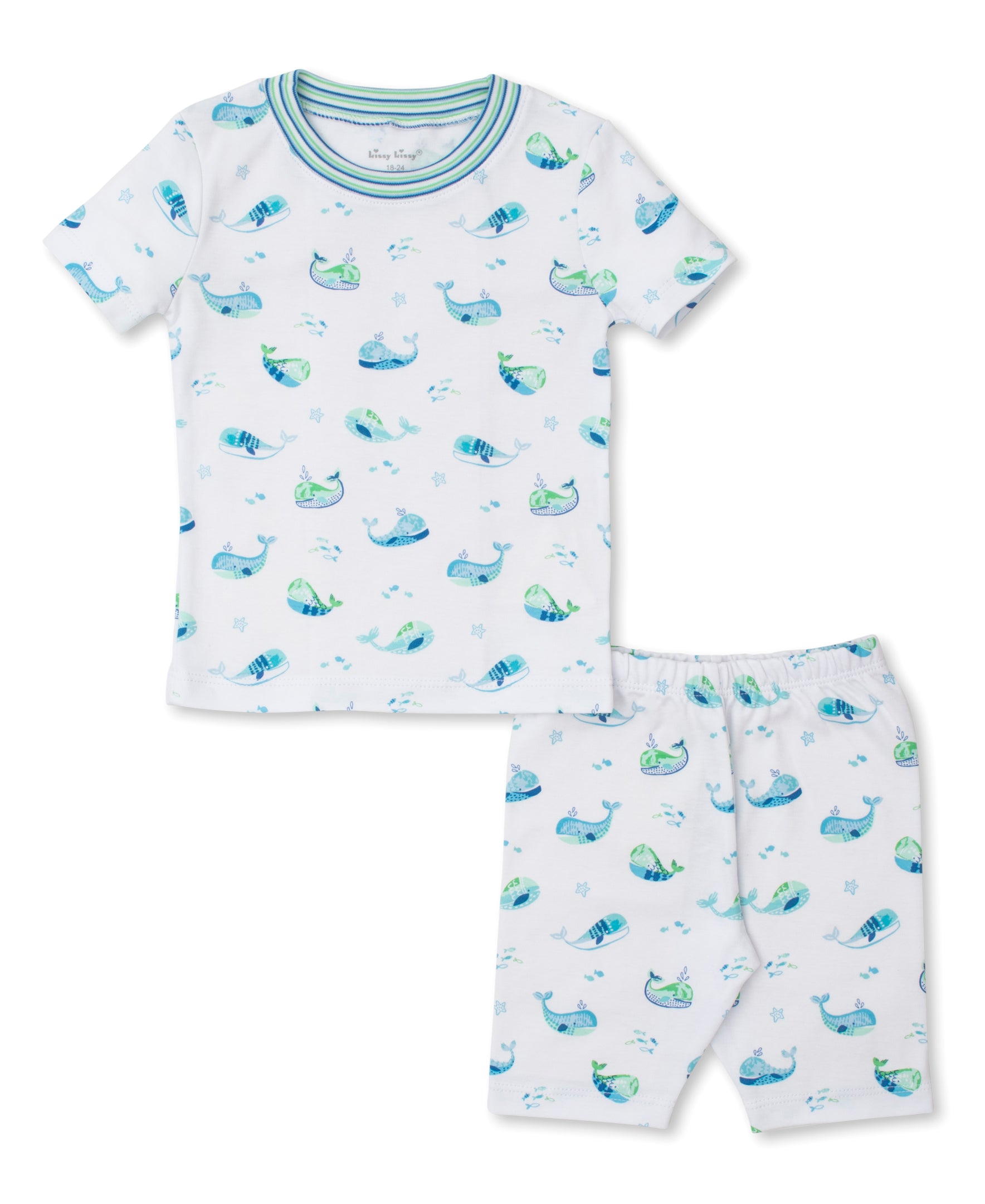 Watercolor Whales Short Pajama Set