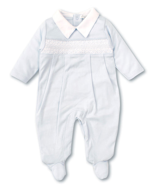 Hand Smocked CLB Charmed Blue Footie with Collar - Kissy Kissy -Premium ...