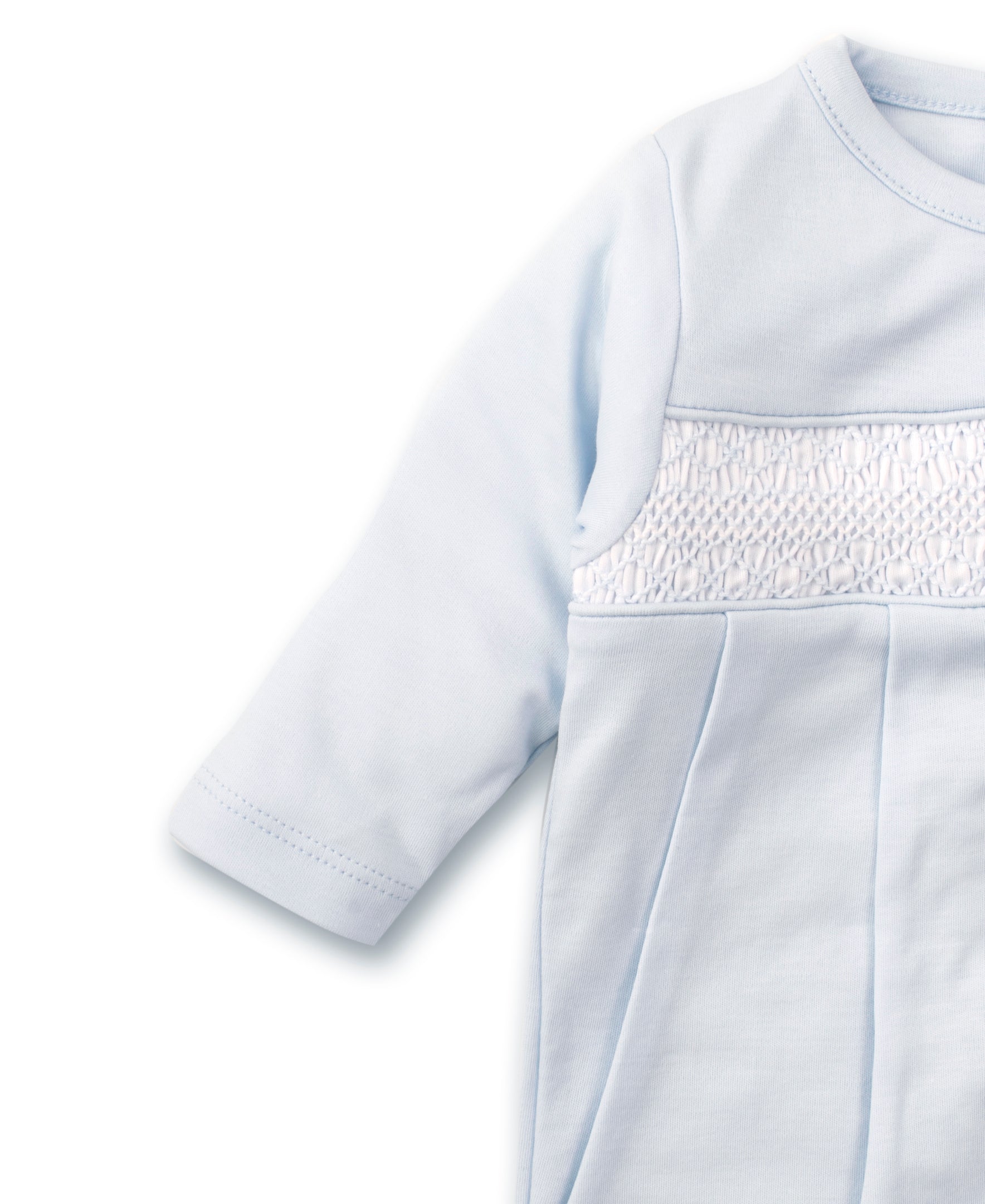 Hand Smocked CLB Charmed Blue Footie - Kissy Kissy