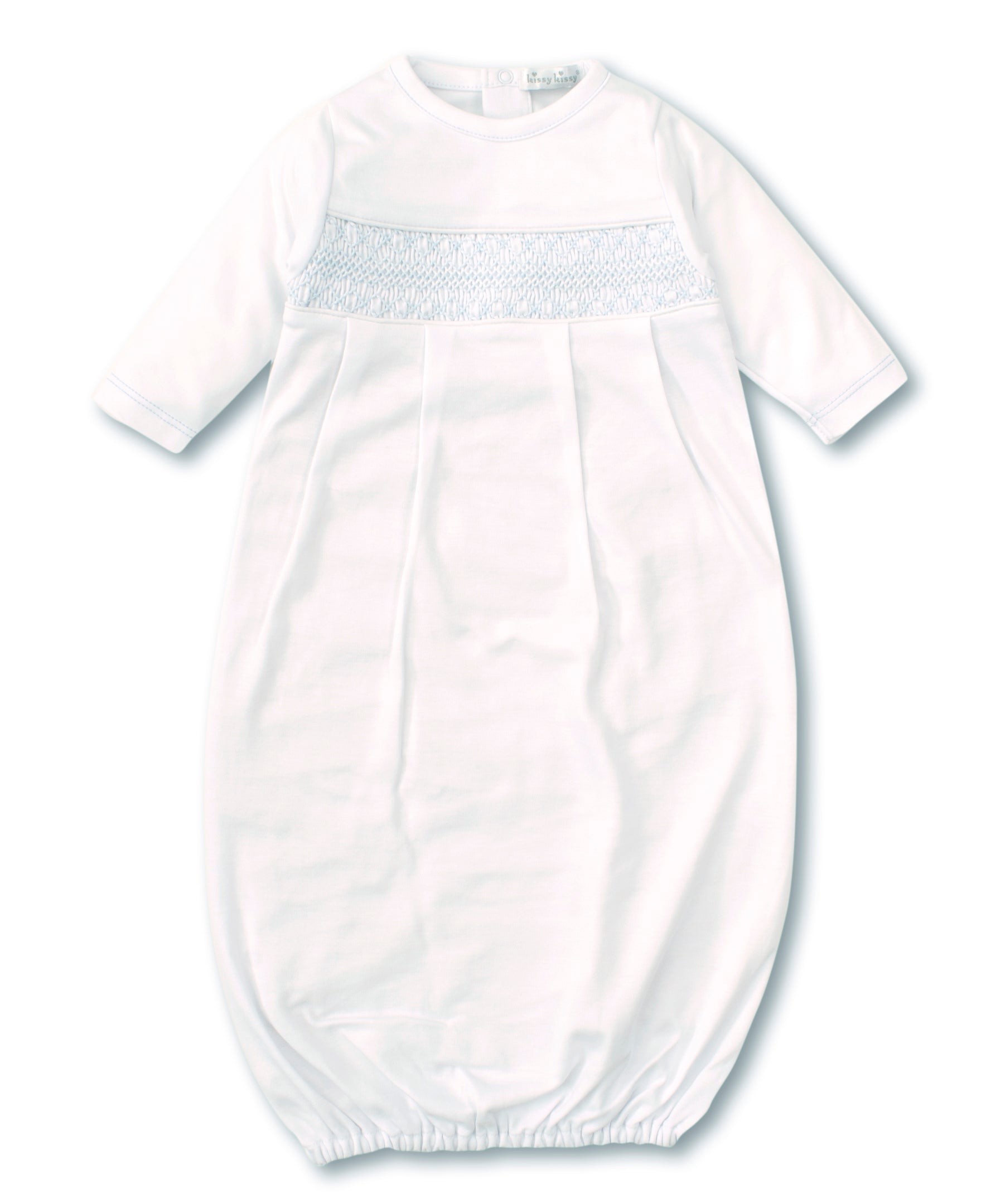 Hand Smocked CLB Charmed White Sack Gown - Kissy Kissy