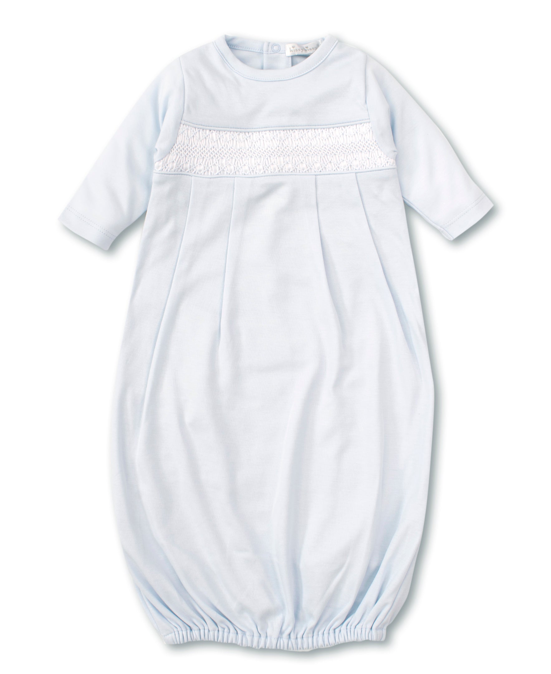 Hand Smocked CLB Charmed Blue Sack Gown - Kissy Kissy