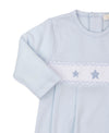 CLB Fall Medely 23 Blue Hand Smocked Sack Gown - Kissy Kissy