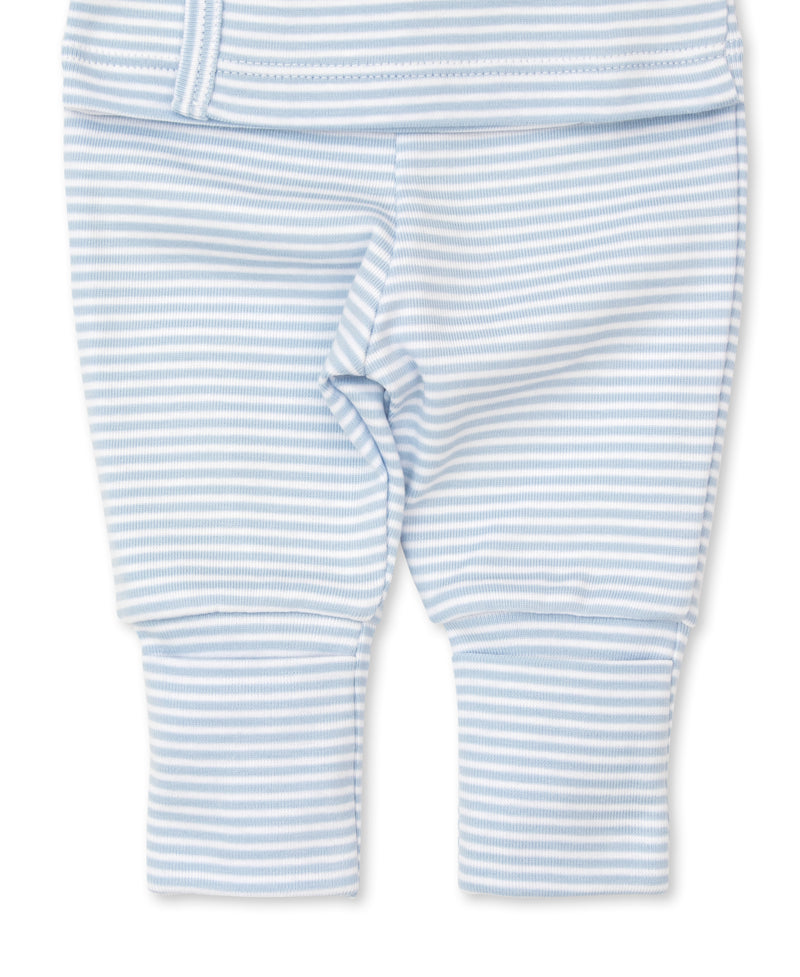 Classic Rib Blue Stripe Footed Pant - Kissy Kissy