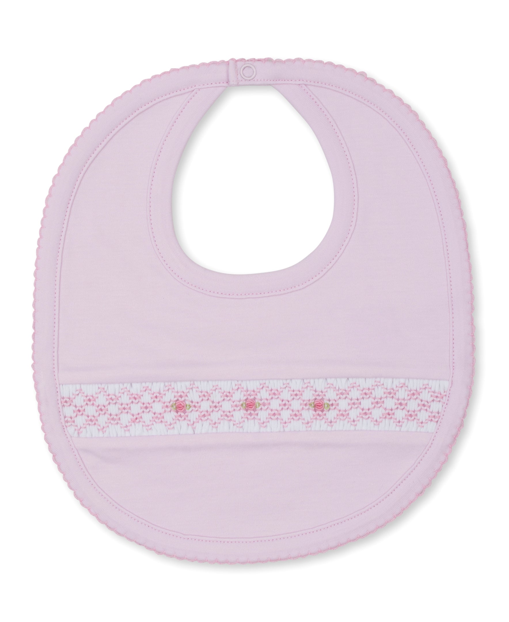 Pink Hand Smocked Bib