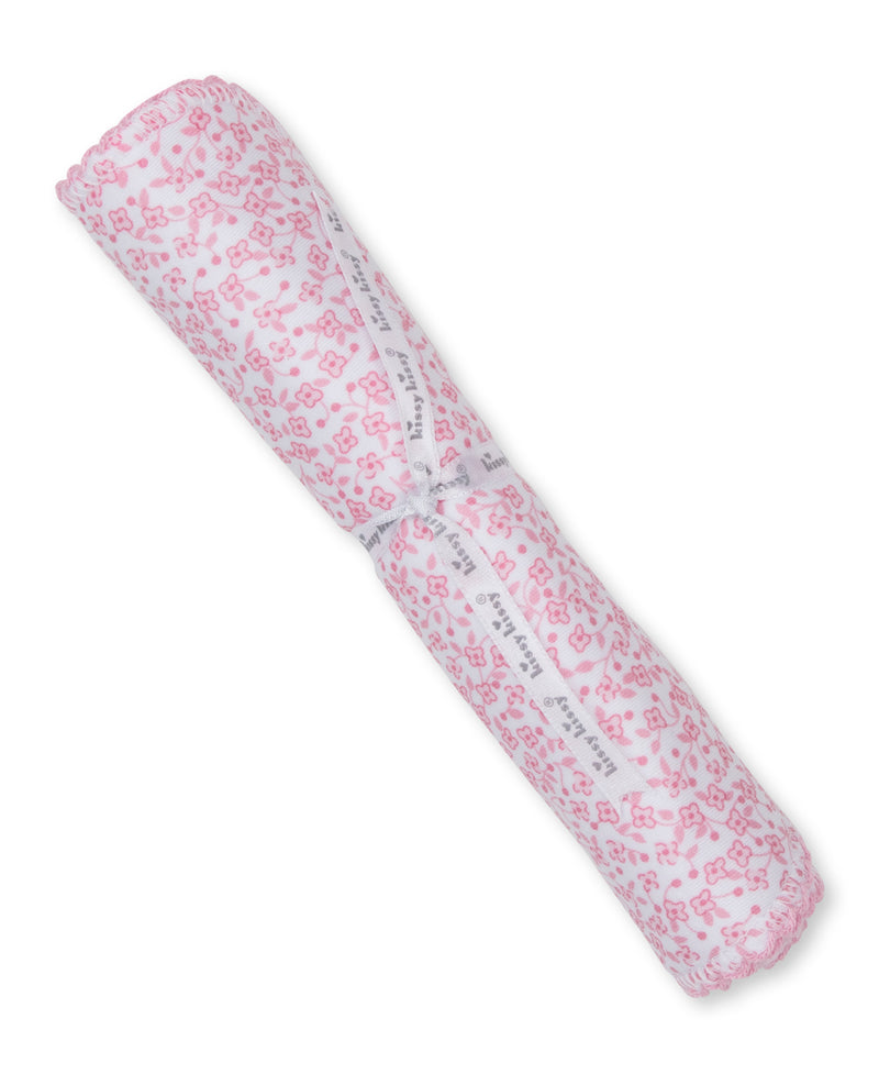 Petite Blooms Pink Burp Cloth - Kissy Kissy