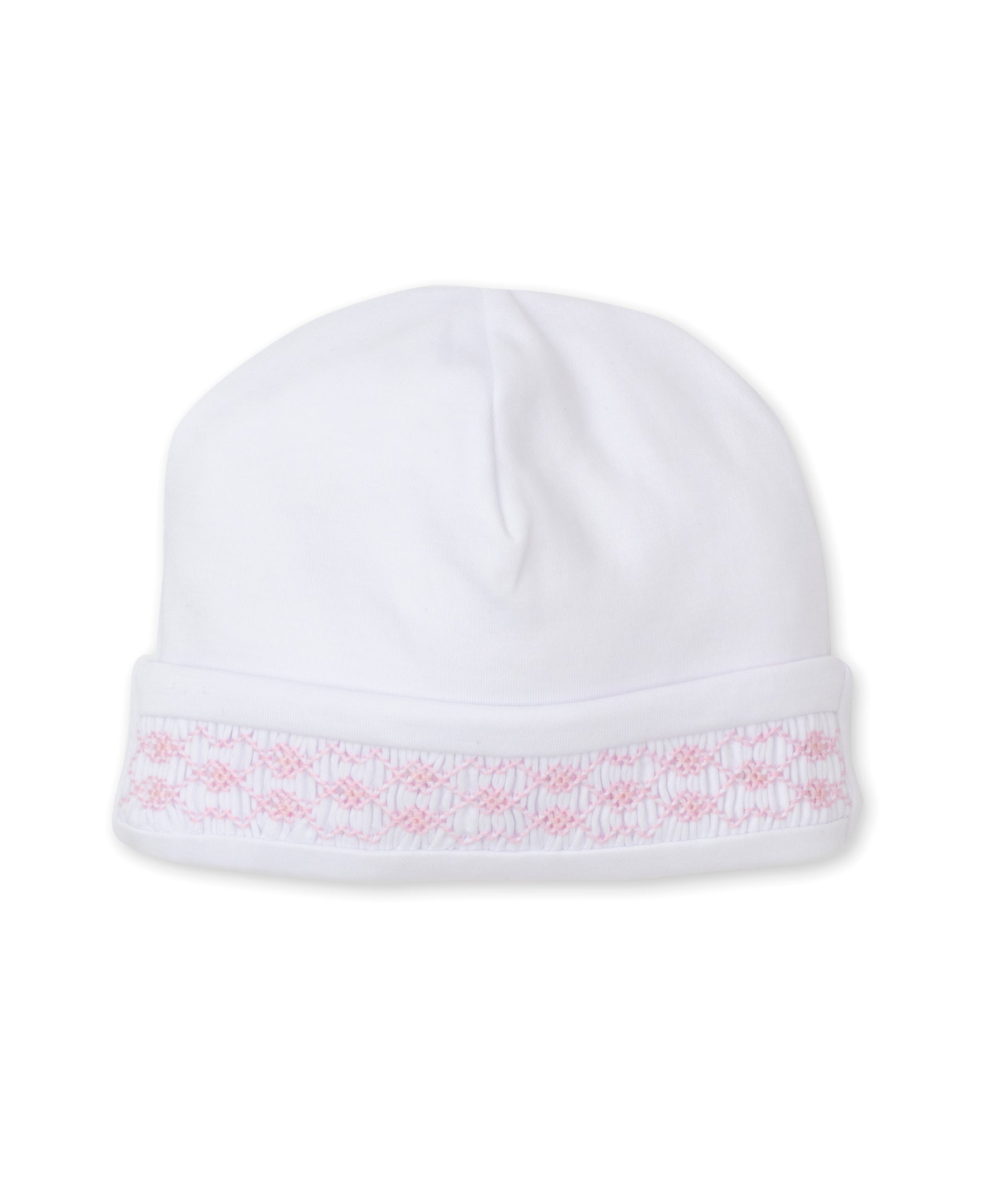 CLB Summer 23 White/Pink Hand Smocked Hat - Kissy Kissy