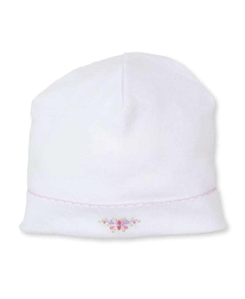 Hand Embroidered SCE Hearts Abloom White Hat - Kissy Kissy