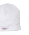 Hand Embroidered SCE Hearts Abloom White Hat - Kissy Kissy